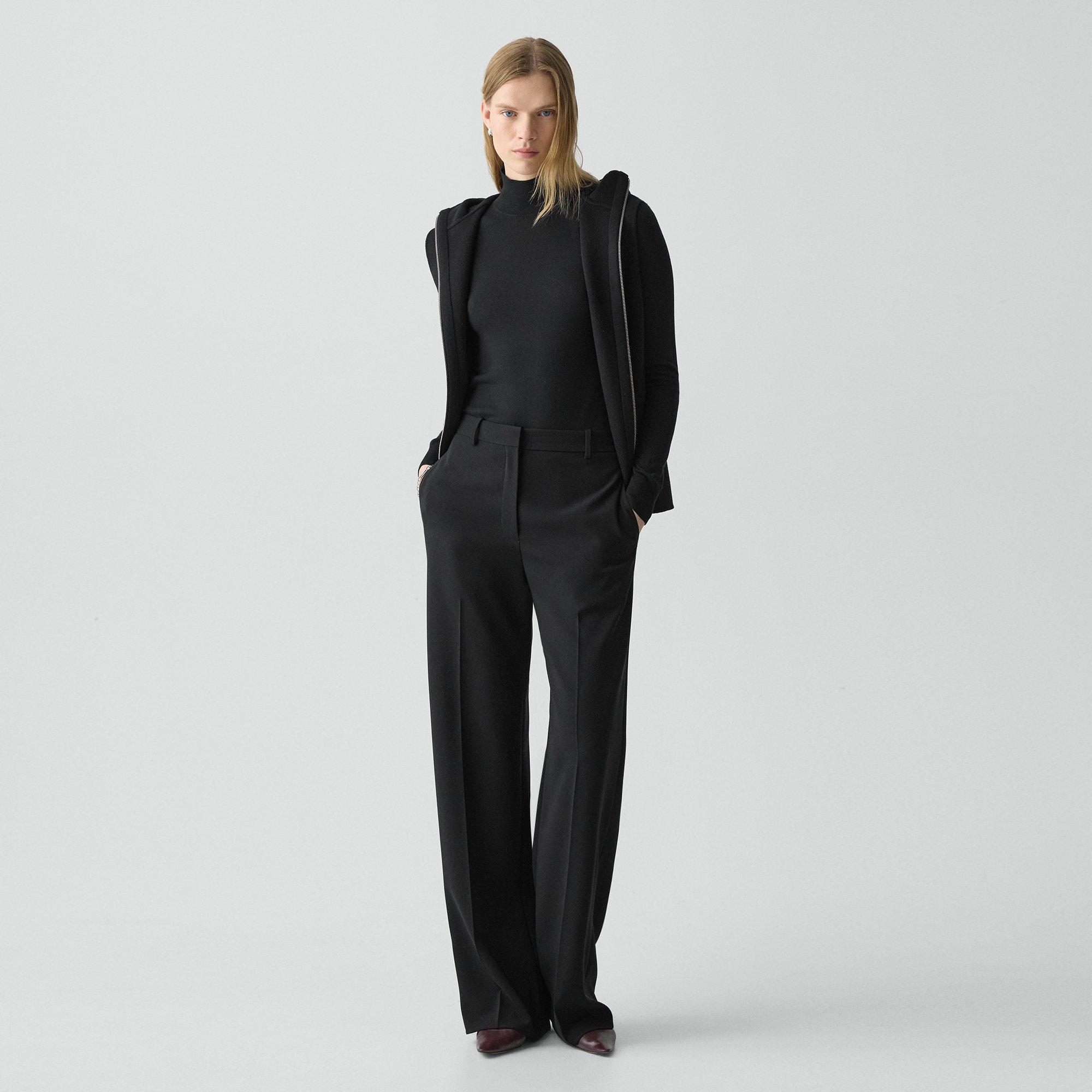 Theory Straight Pant, 29'' In Admiral Crepe In Black