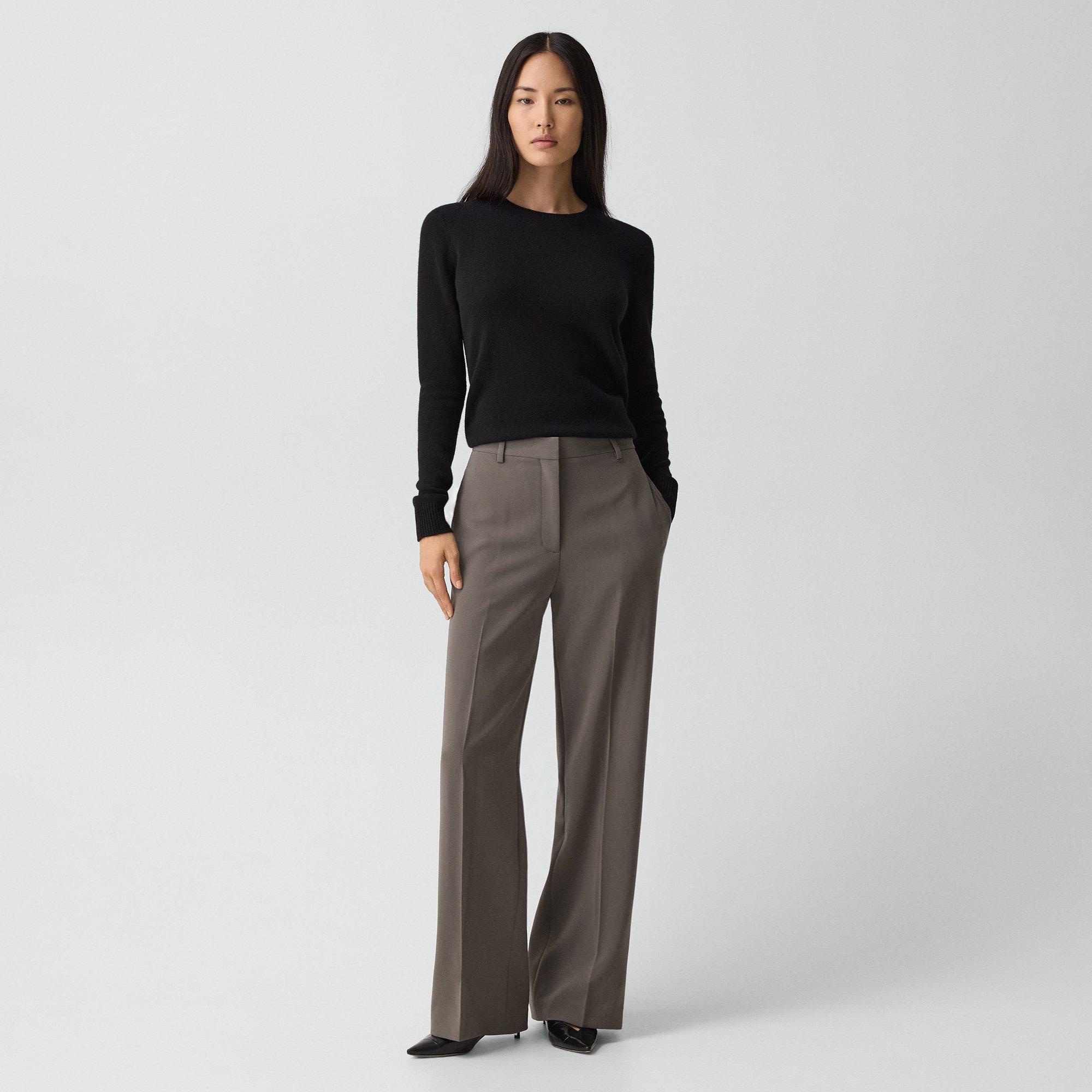 Theory Classic Straight-leg Pant In Admiral Crepe In Gray
