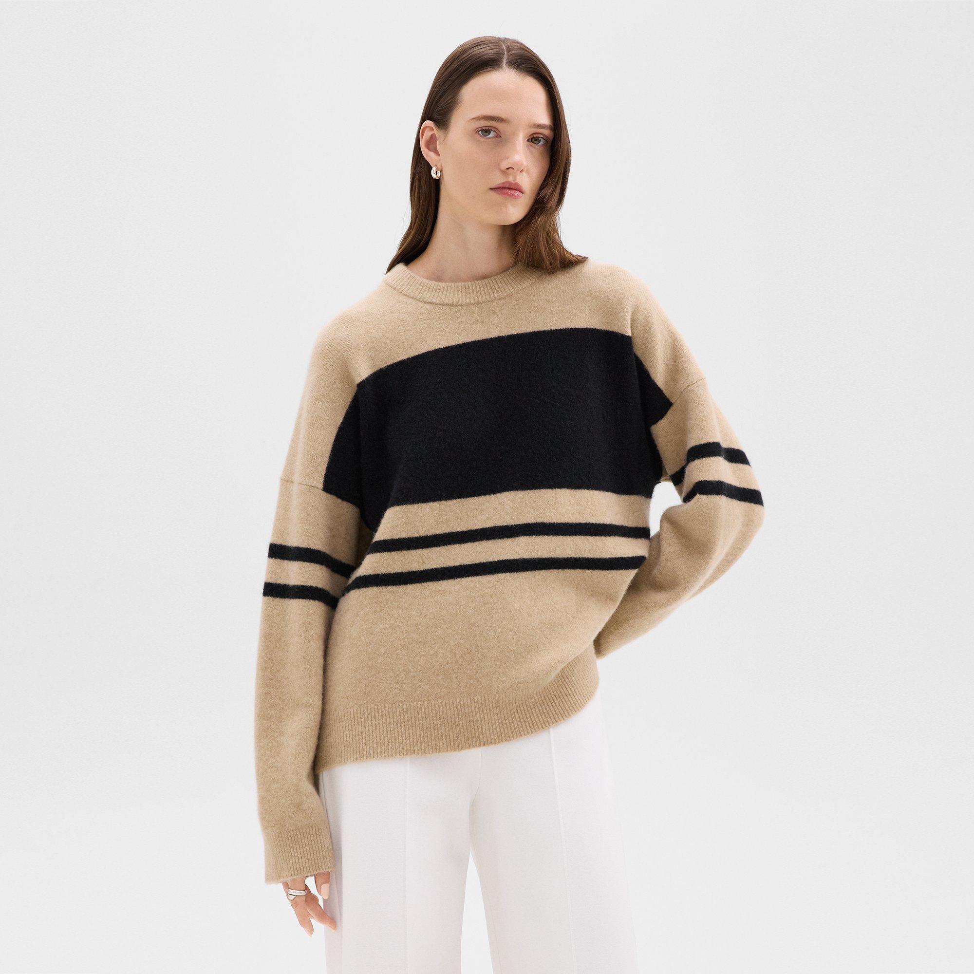 THEORY COLORBLOCK SWEATER IN ASTOR WOOL 
