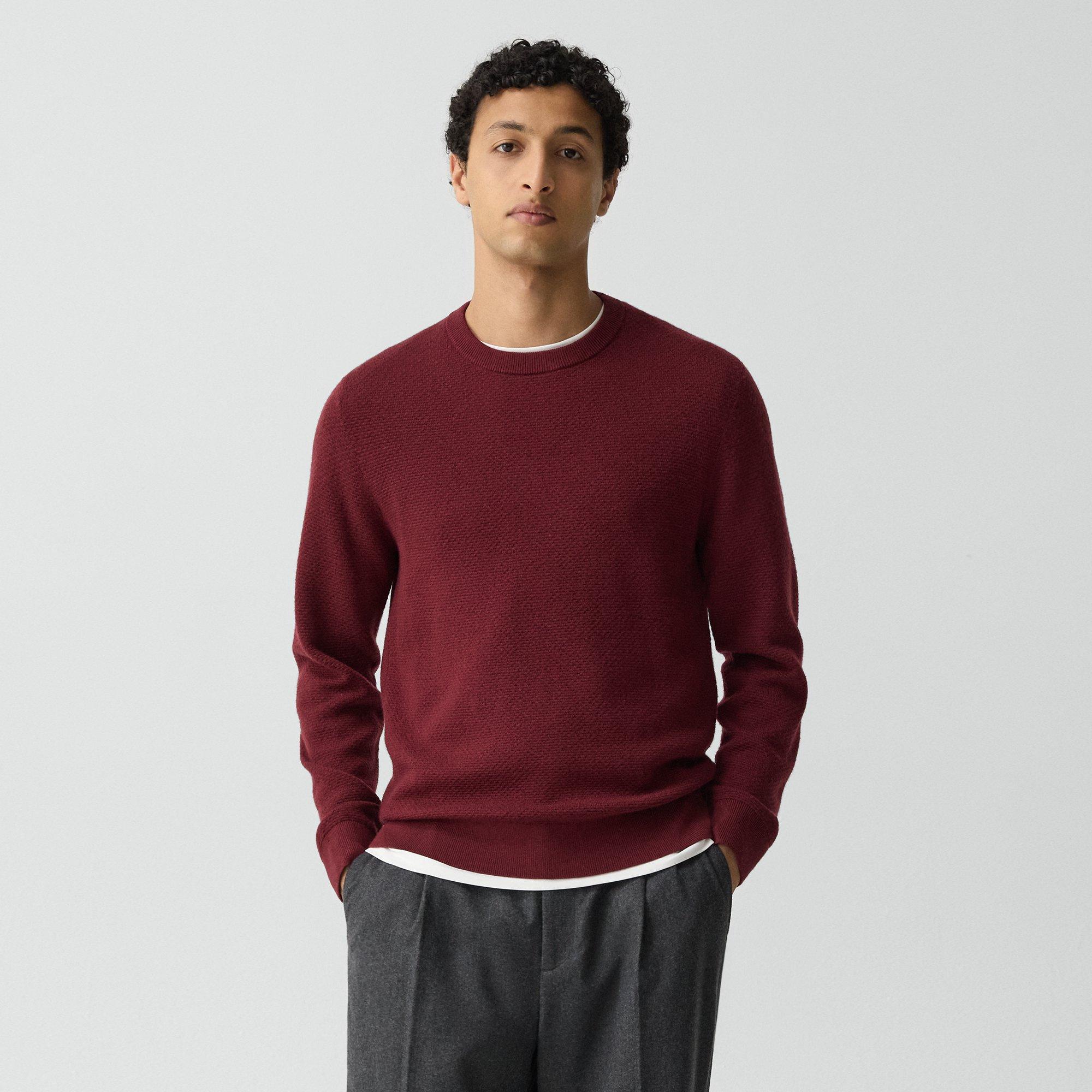 Theory Maden Crewneck Sweater In Merino Wool In Brown