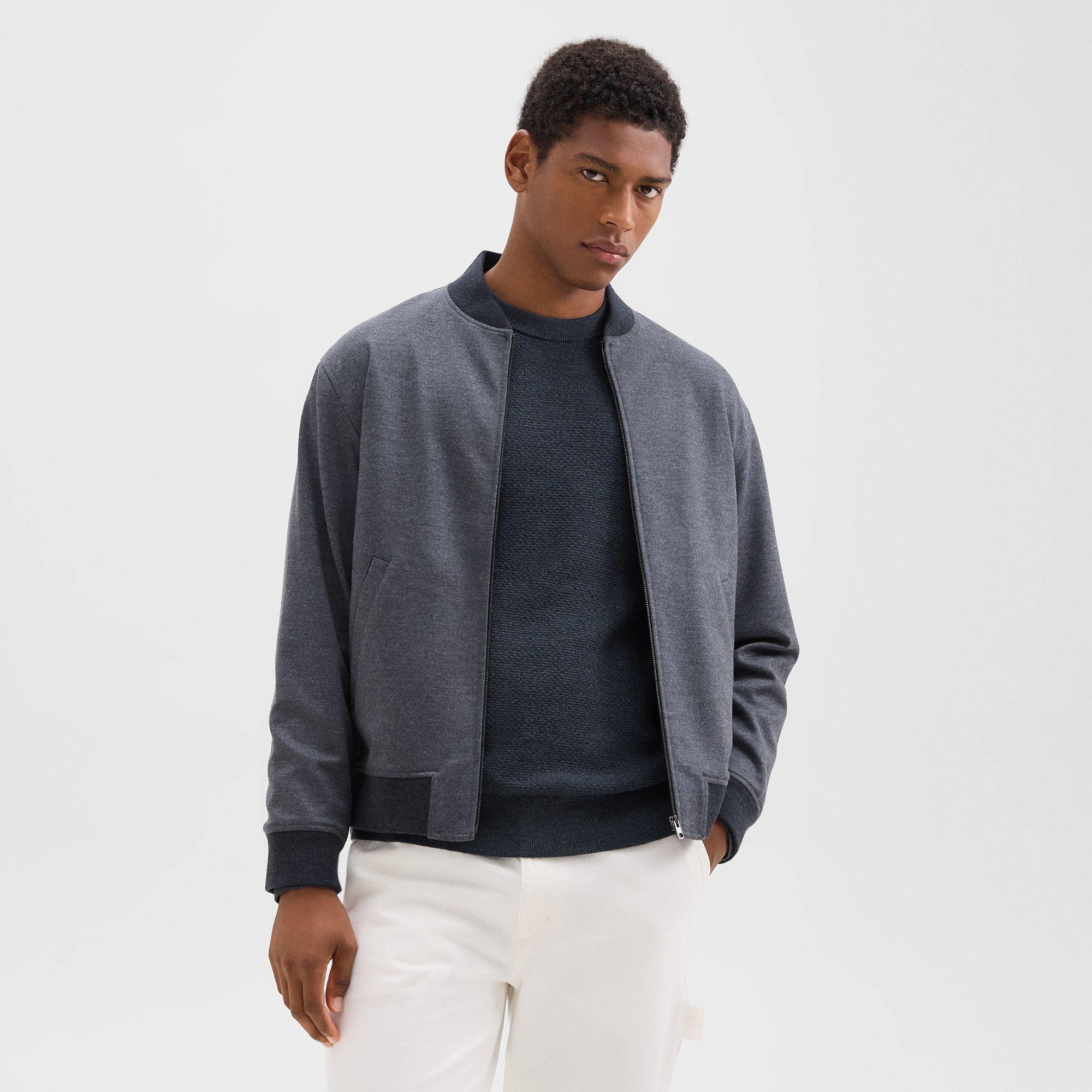 THEORY BOMBER JACKET IN WOOL-BLEND KNIT 