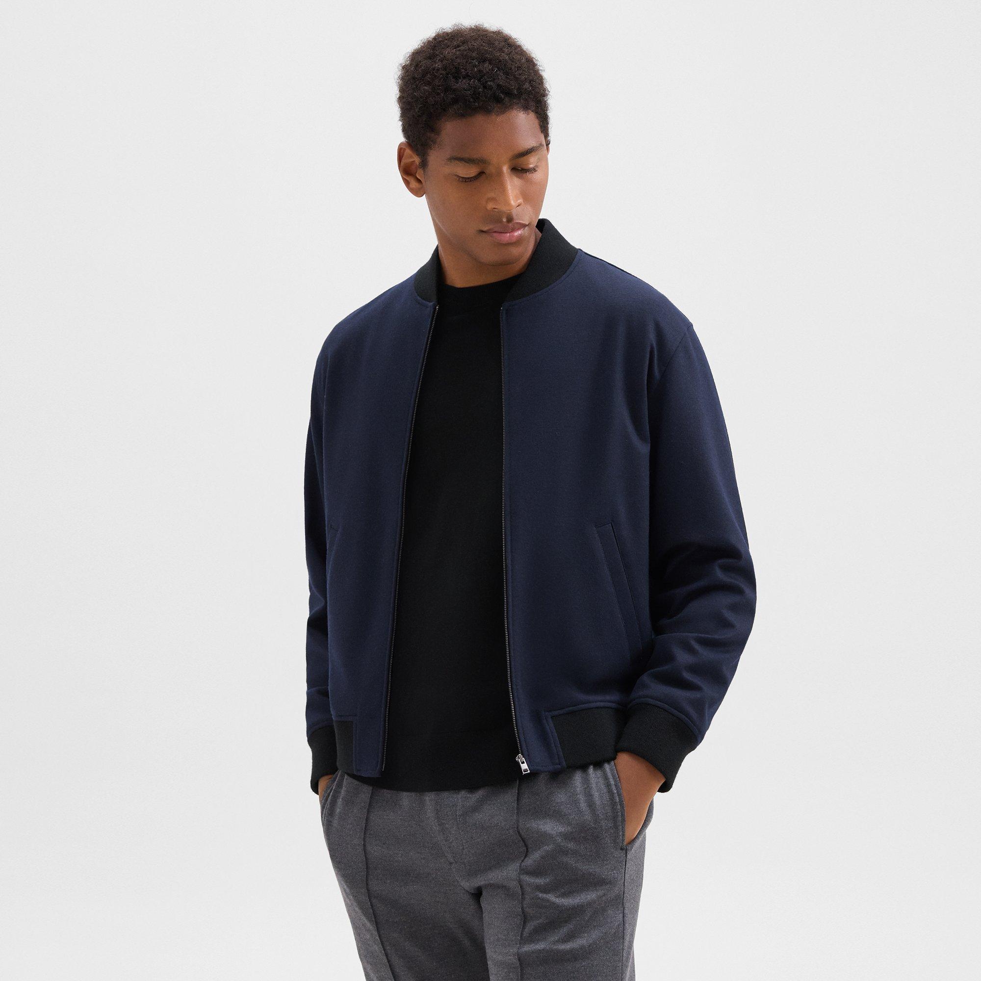 THEORY BOMBER JACKET IN WOOL-BLEND KNIT 