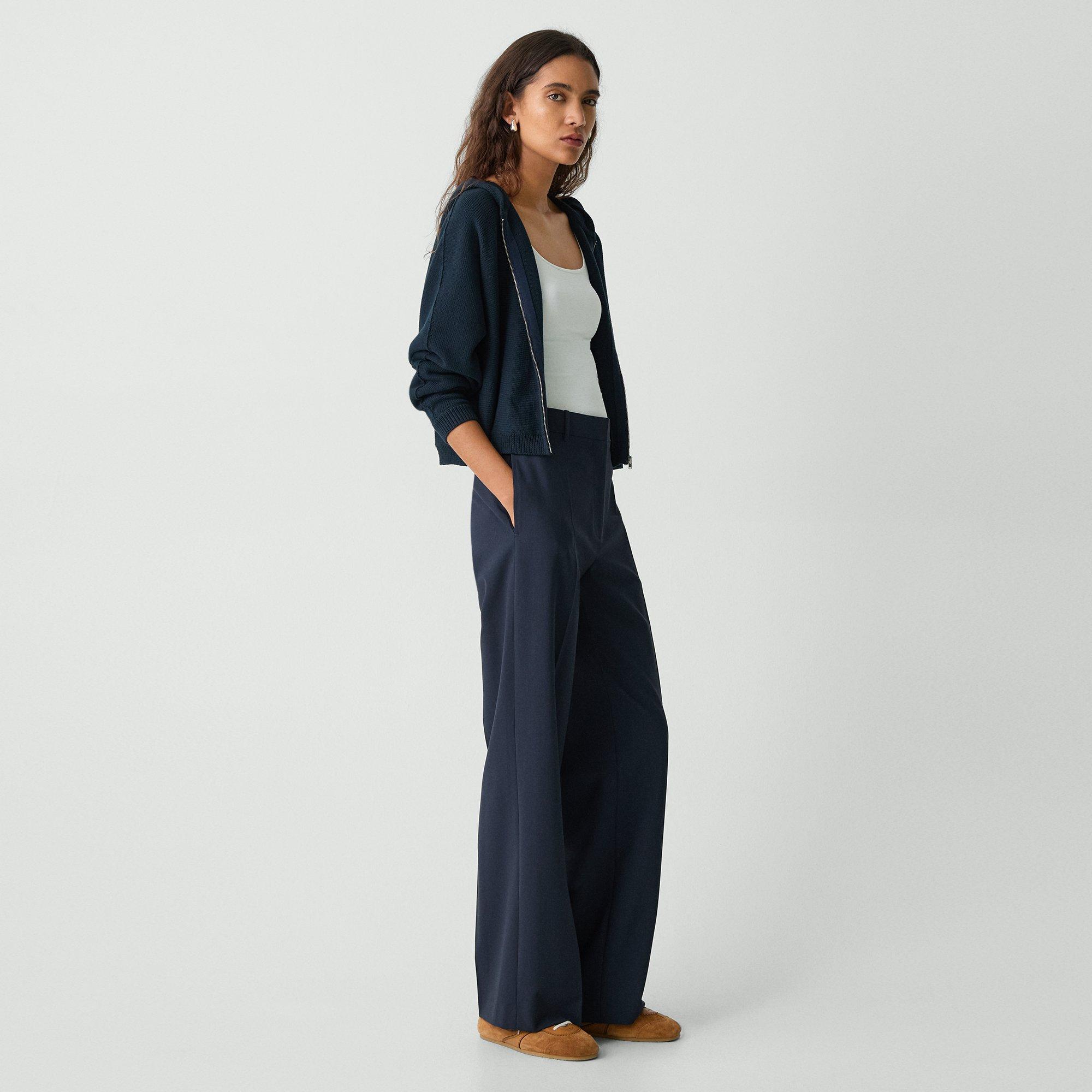 Theory Straight Pant In Good Wool In Nocturne Navy