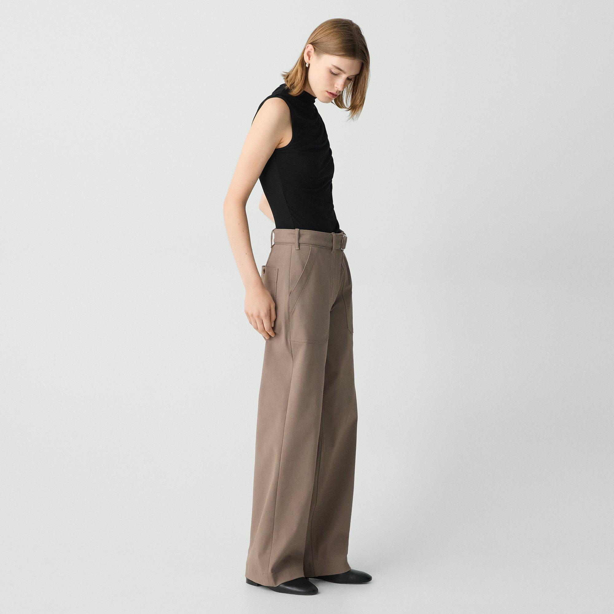 THEORY UTILITY WIDE-LEG PANT IN NEOTERIC TWILL 