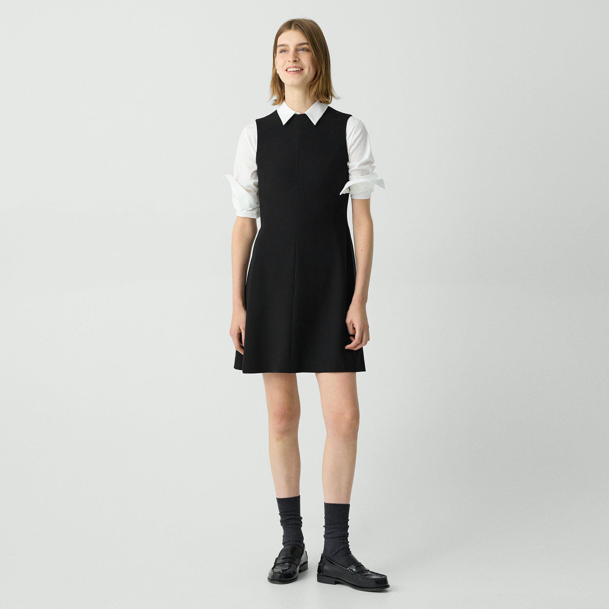 THEORY A-LINE MINI DRESS IN ADMIRAL CREPE 