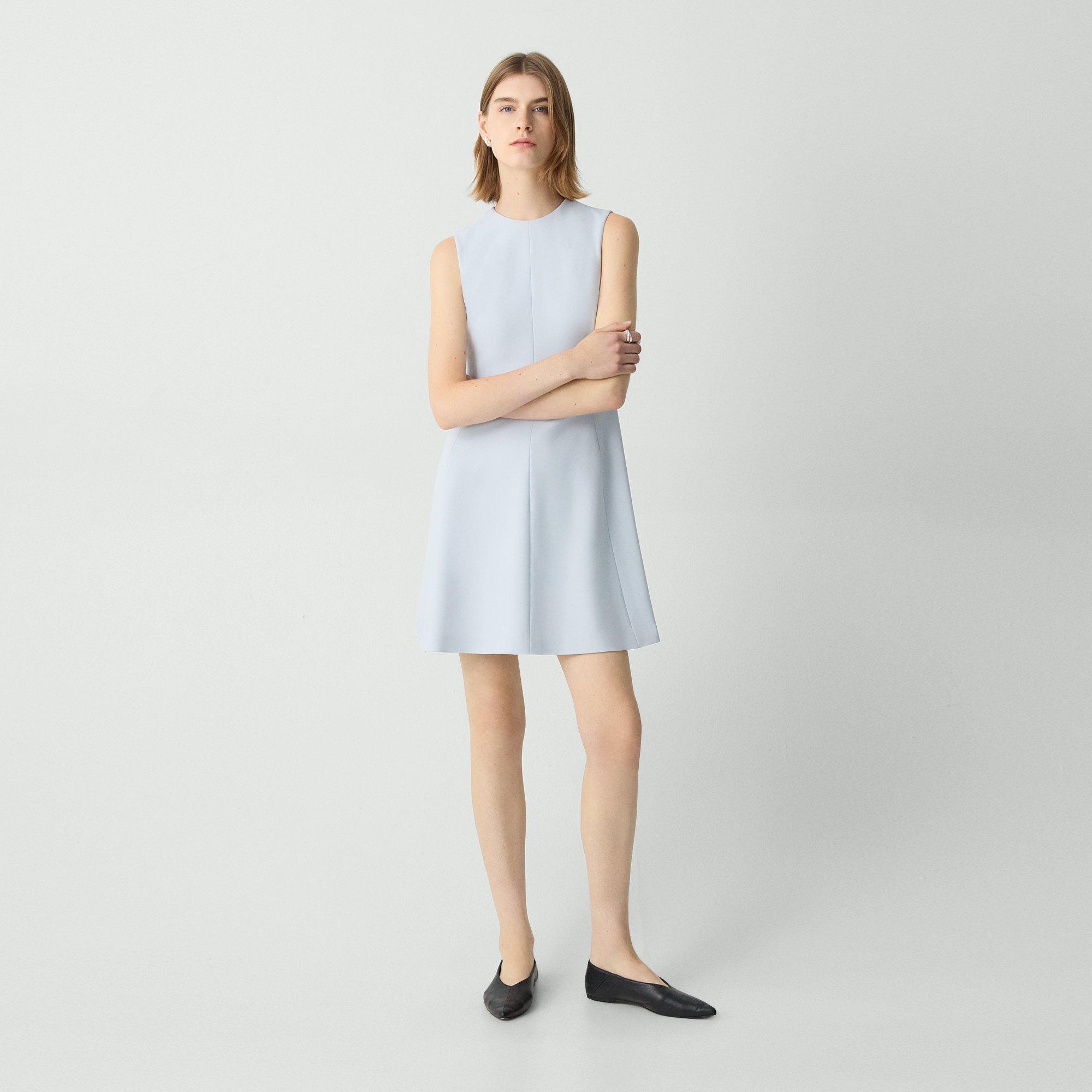 THEORY A-LINE MINI DRESS IN ADMIRAL CREPE 