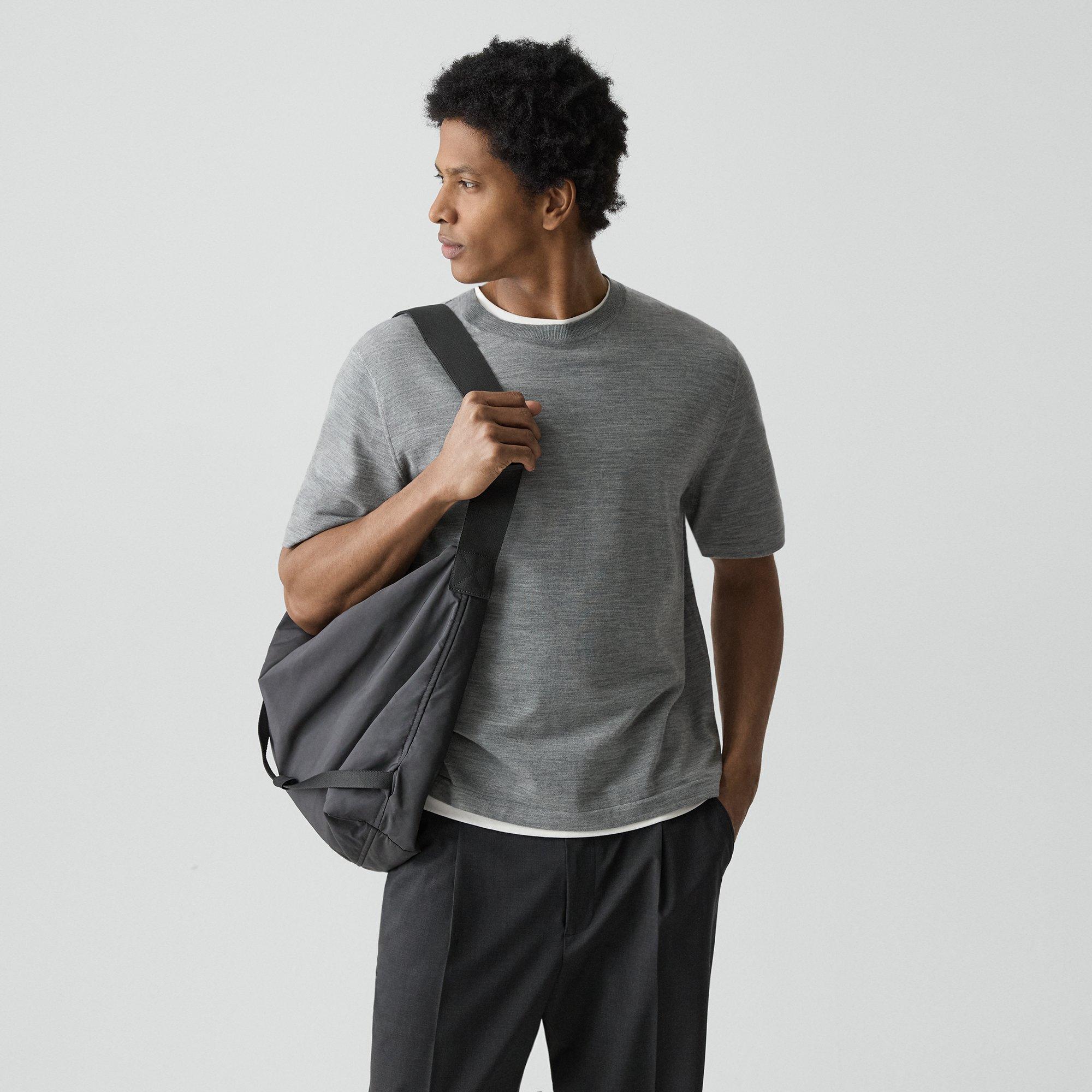 Theory Relaxed Sweater Tee In Regal Wool In Gray