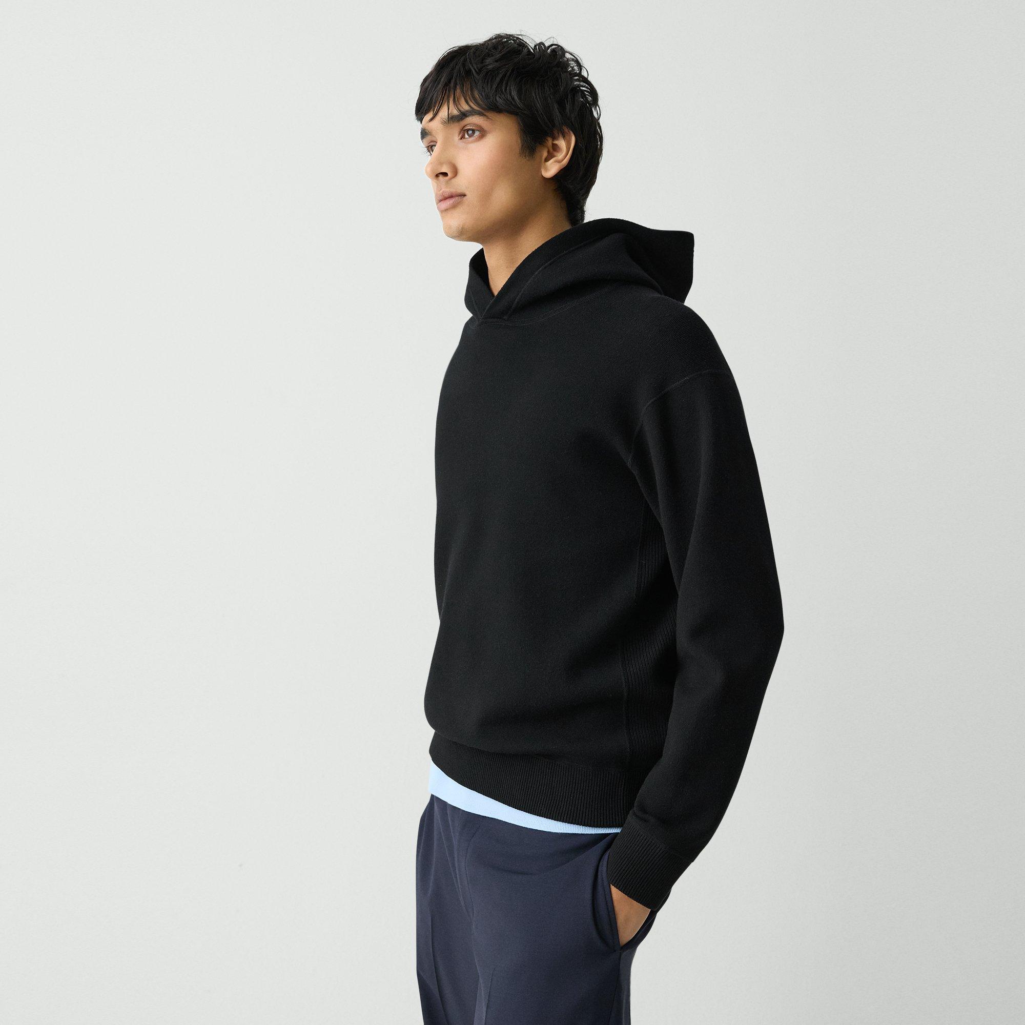 Theory Relaxed Hoodie In Light Bilen In Black