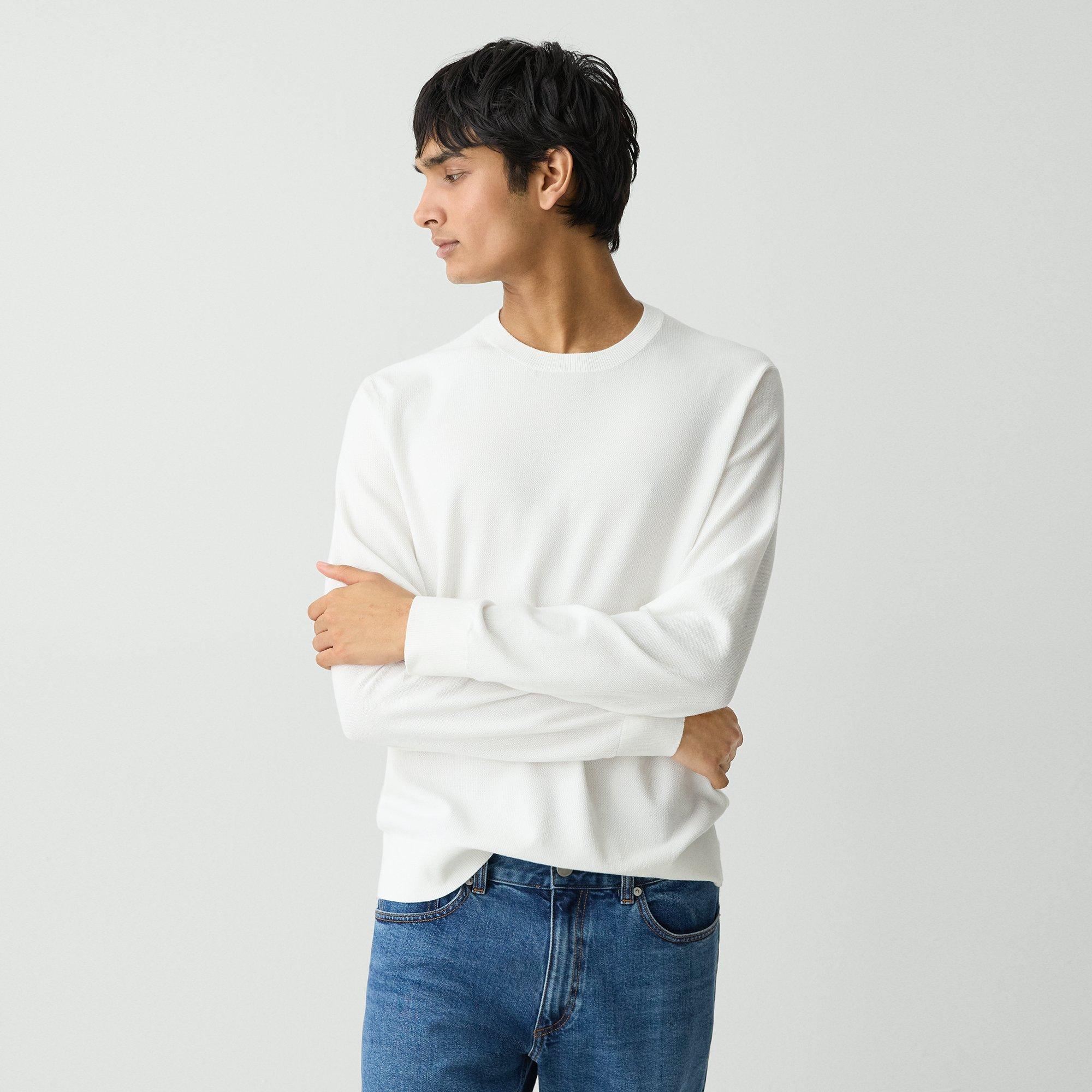 Theory Riland Crewneck Sweater In Light Bilen In White