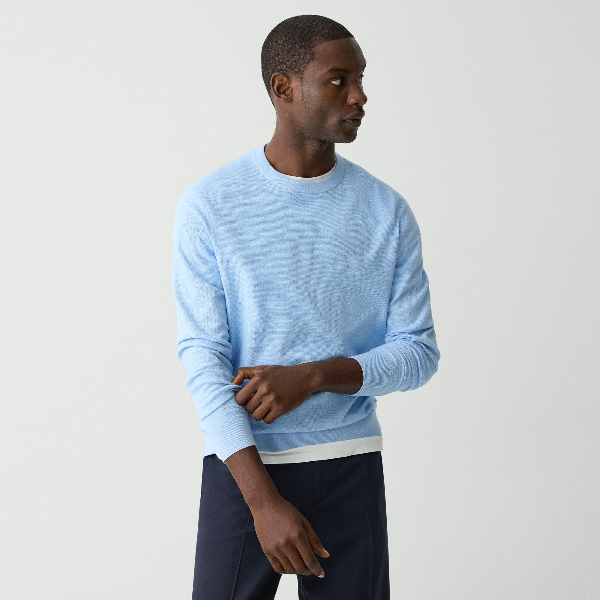 Theory Riland Crewneck Sweater In Light Bilen In Clear Sky