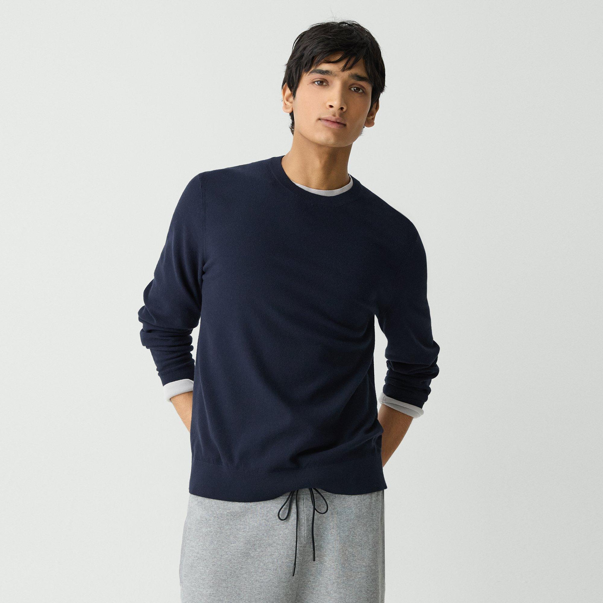 Theory Riland Crewneck Sweater In Light Bilen In Baltic