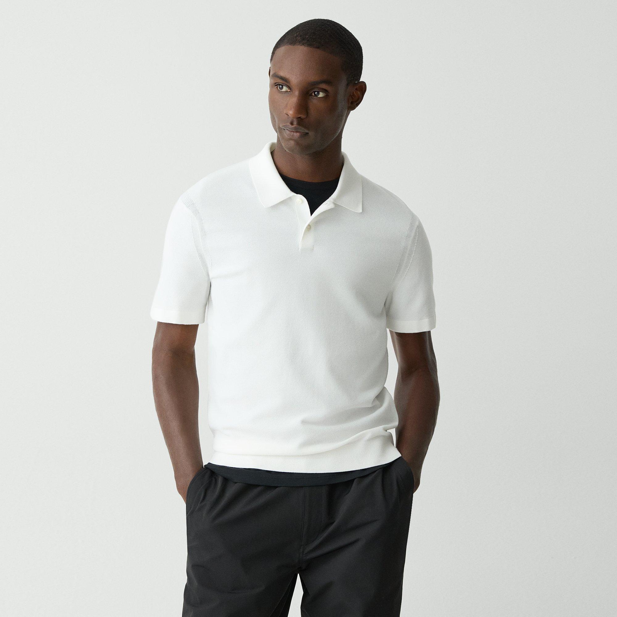 Theory Goris Polo Shirt In Light Bilen In White