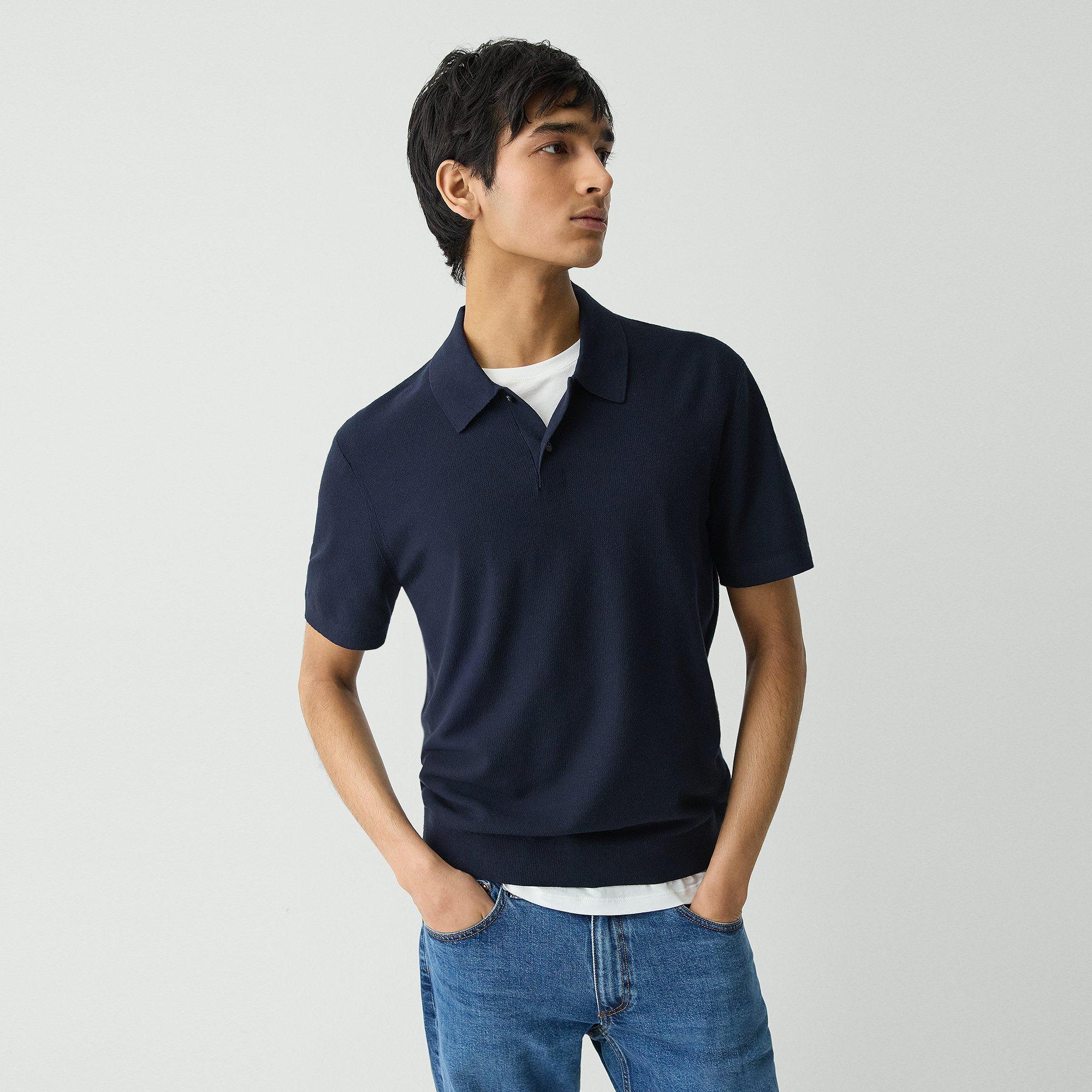 Theory Goris Polo Shirt In Light Bilen In Baltic