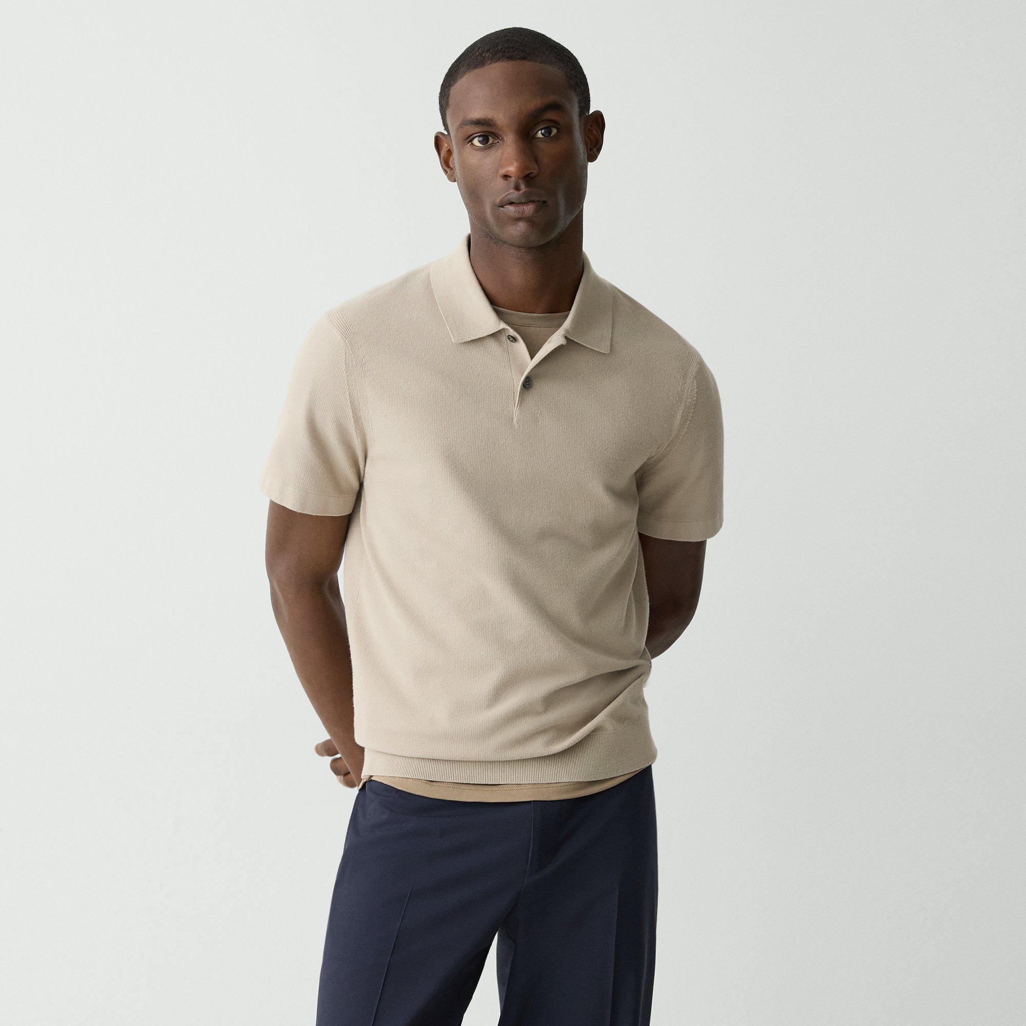 Theory Goris Polo Shirt In Light Bilen In Earl Grey