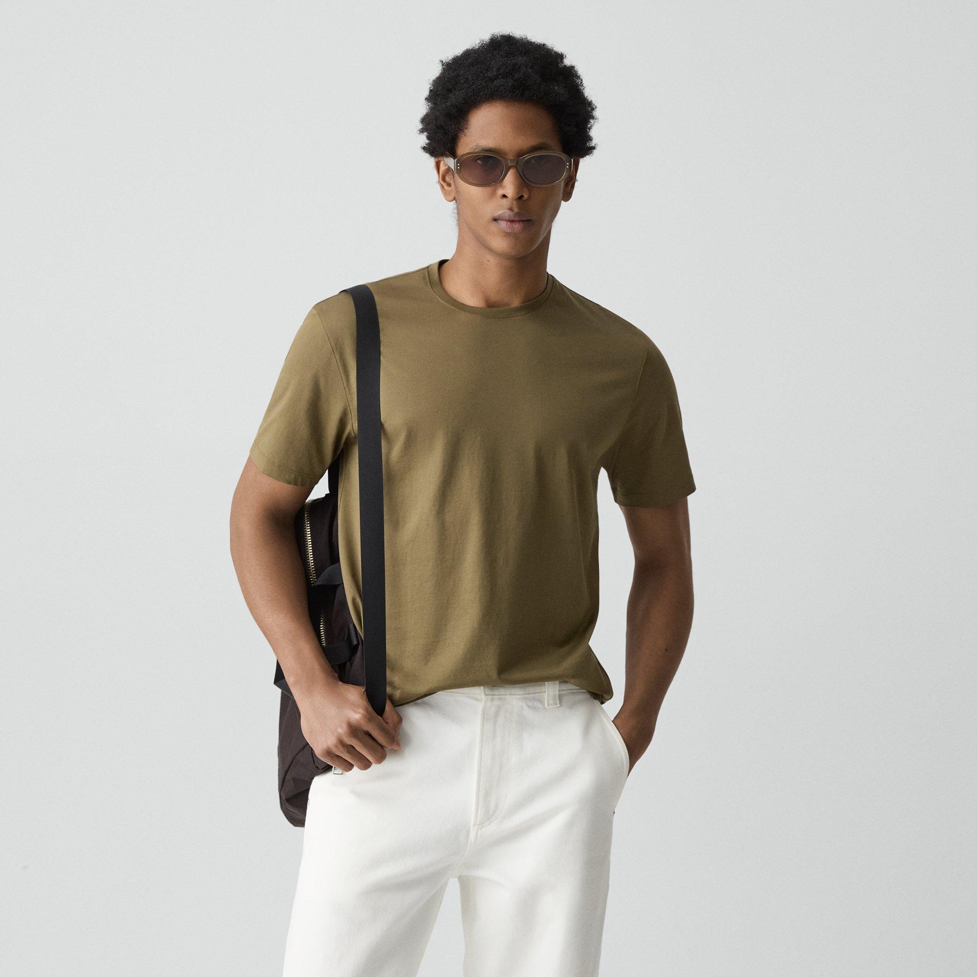 Theory Precise Tee In Cotton Jersey In Green
