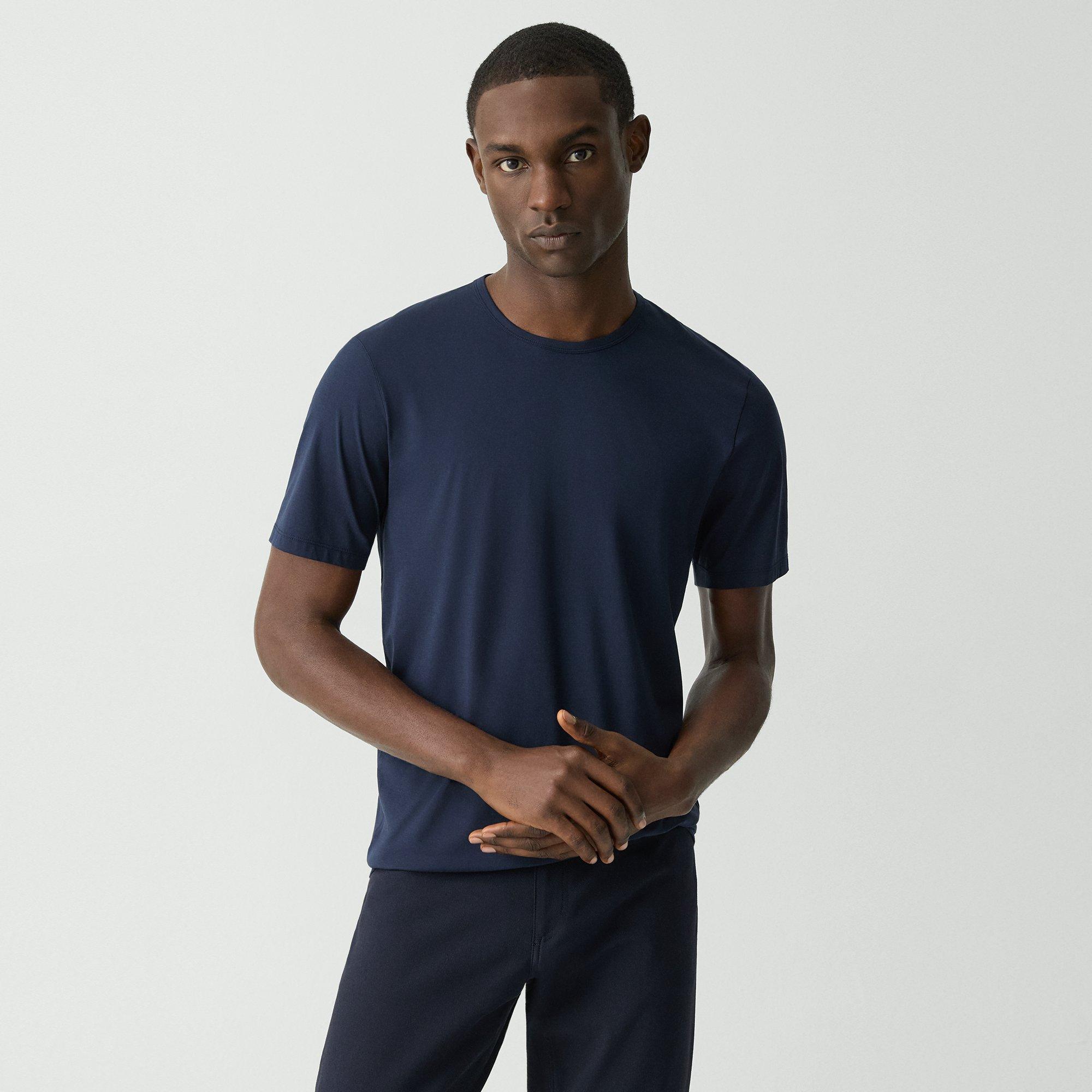 Theory Crewneck Tee In Perform Jersey In Baltic