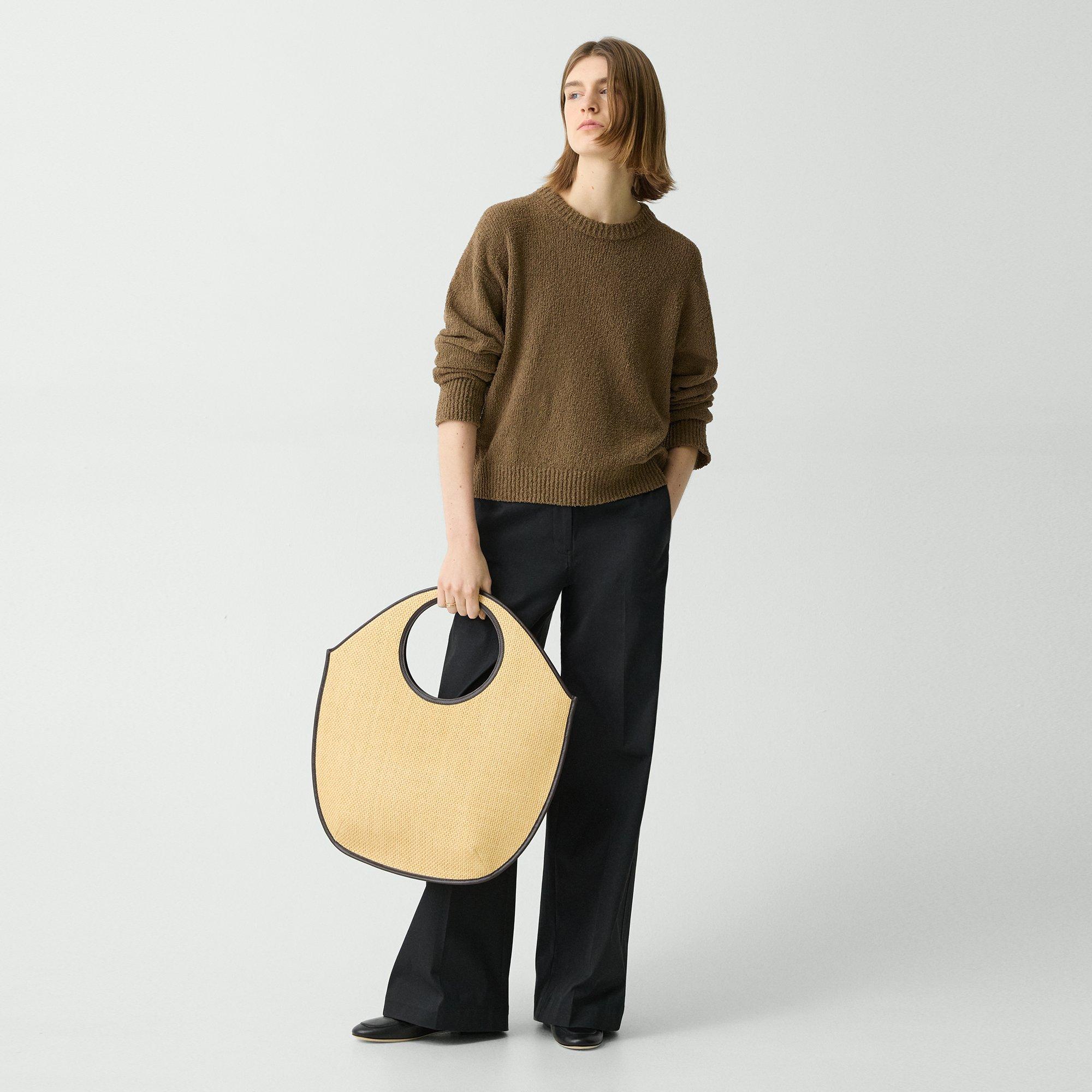 Theory Circle Tote Bag In Raffia In Neutral