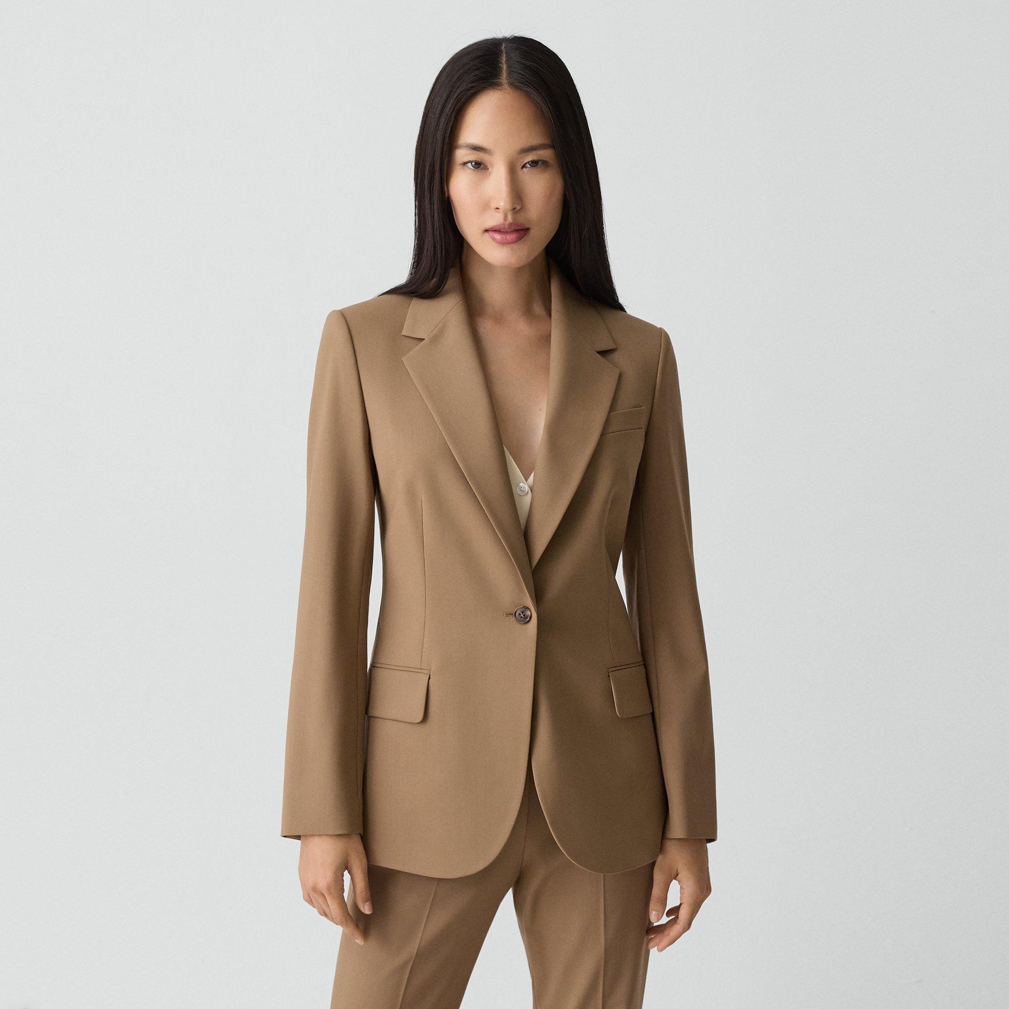 Theory Lynnia Blazer In Good Wool In Brown