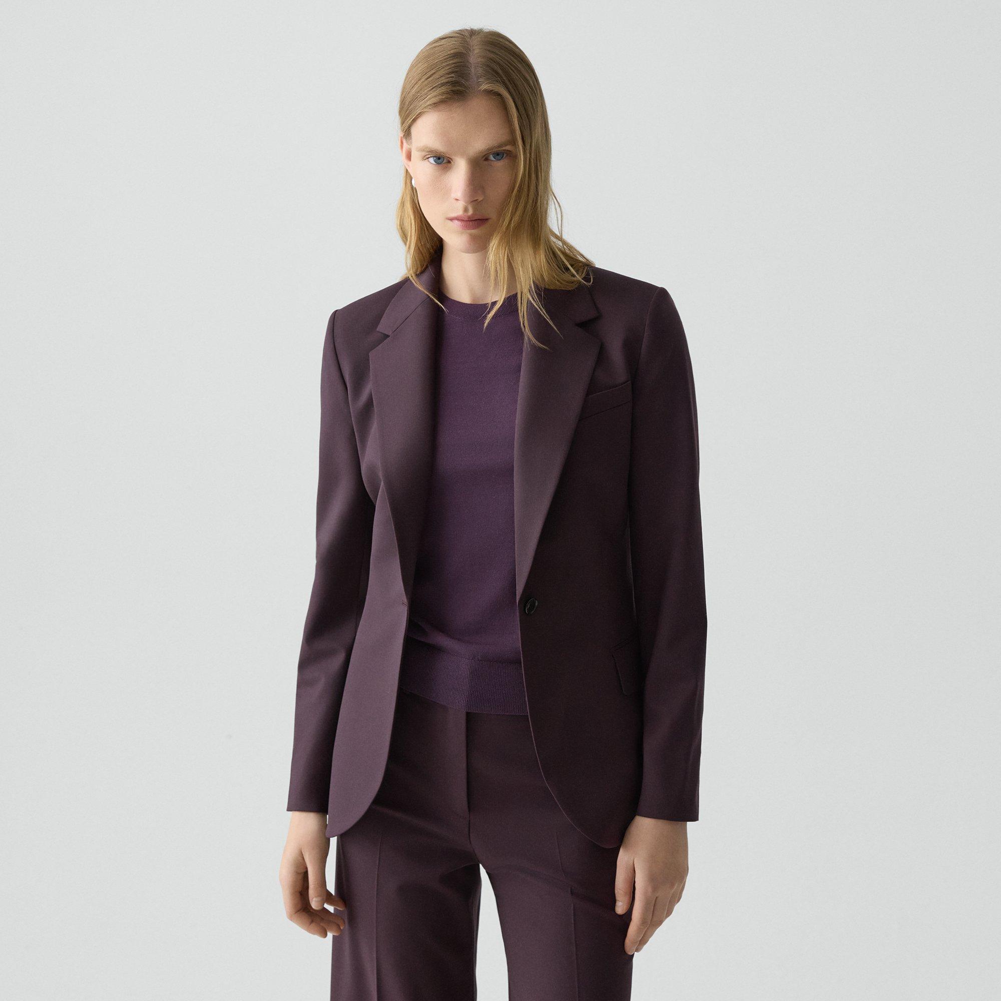 Theory Lynnia Blazer In Good Wool In Purple