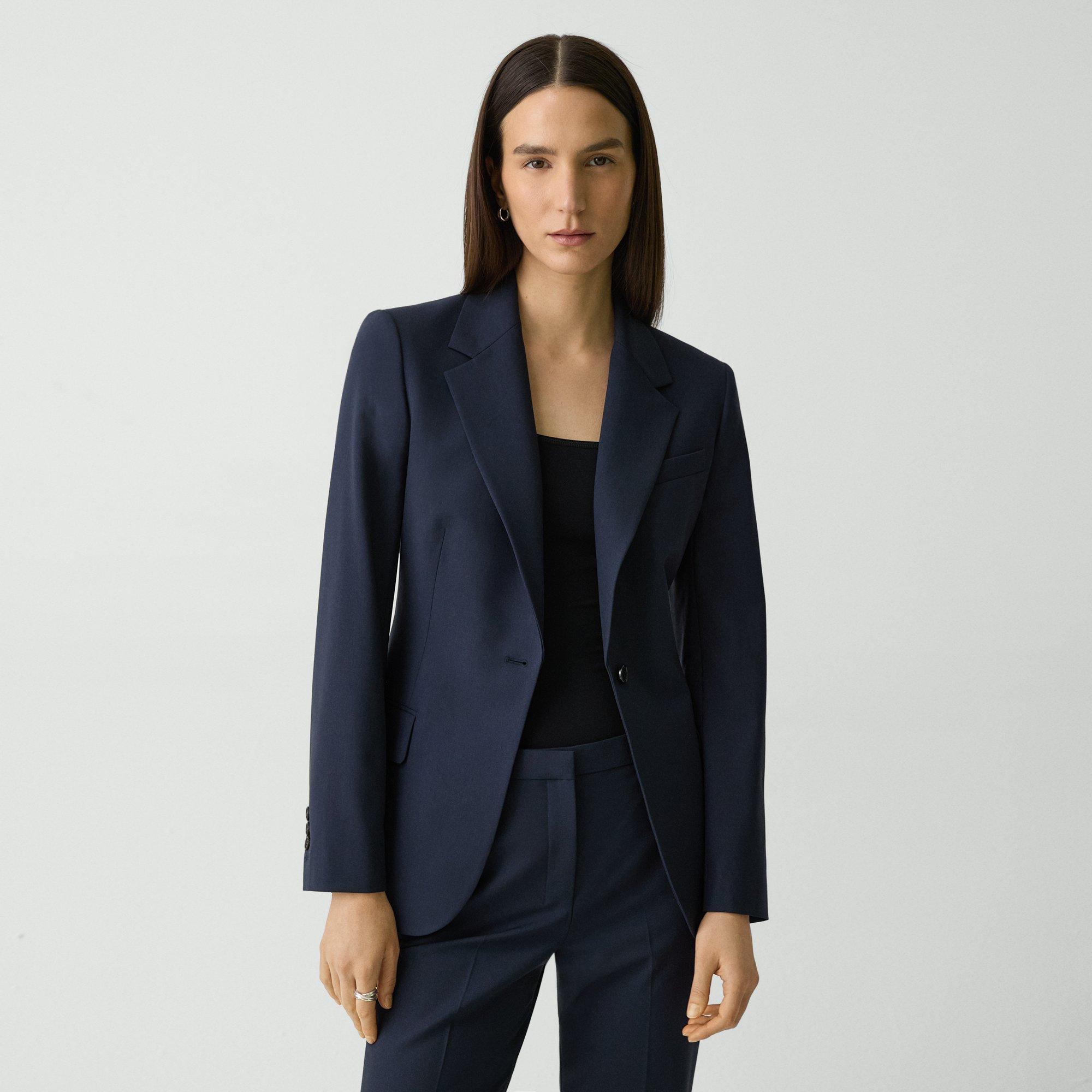 Theory Lynnia Blazer In Good Wool In Nocturne Navy