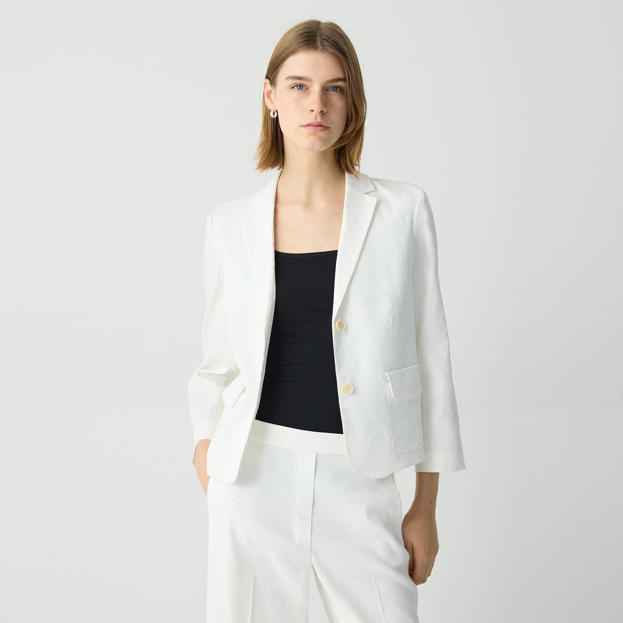 THEORY SHRUNKEN BLAZER IN GOOD LINEN 