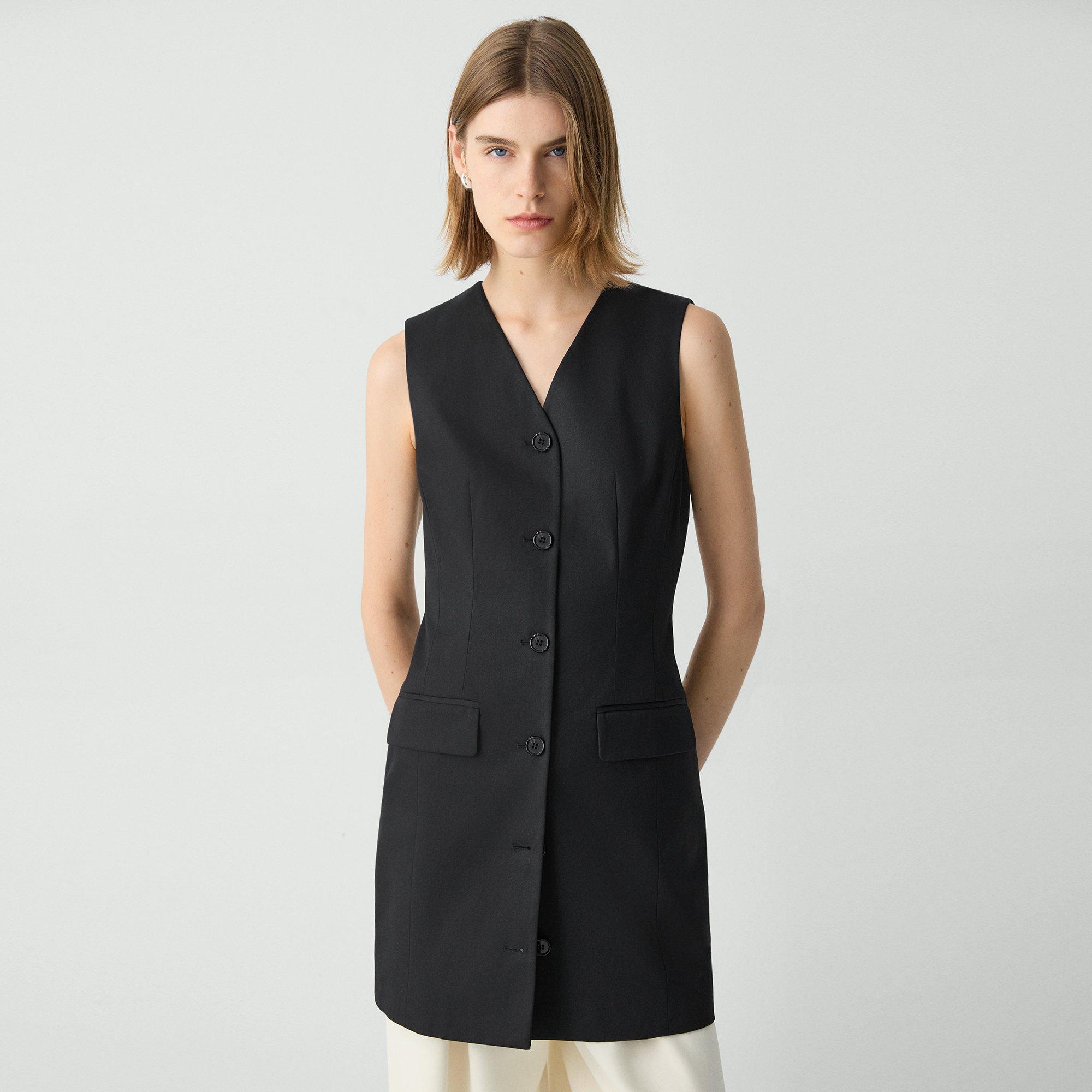 Theory Sleeveless Blazer With Dart Detailing And V-neckline In Black
