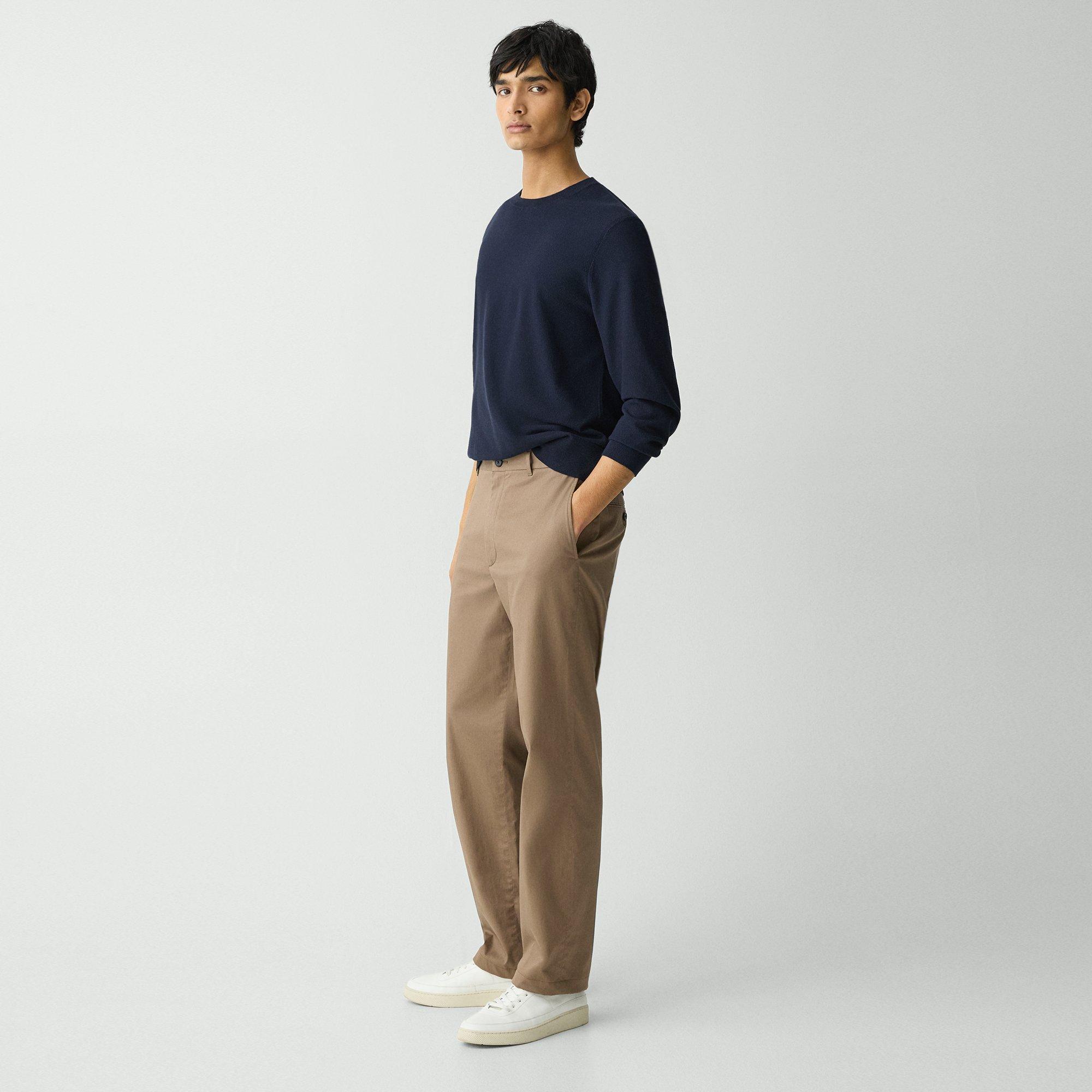 Theory Straight Pant In Cotton-blend Twill In Walnut