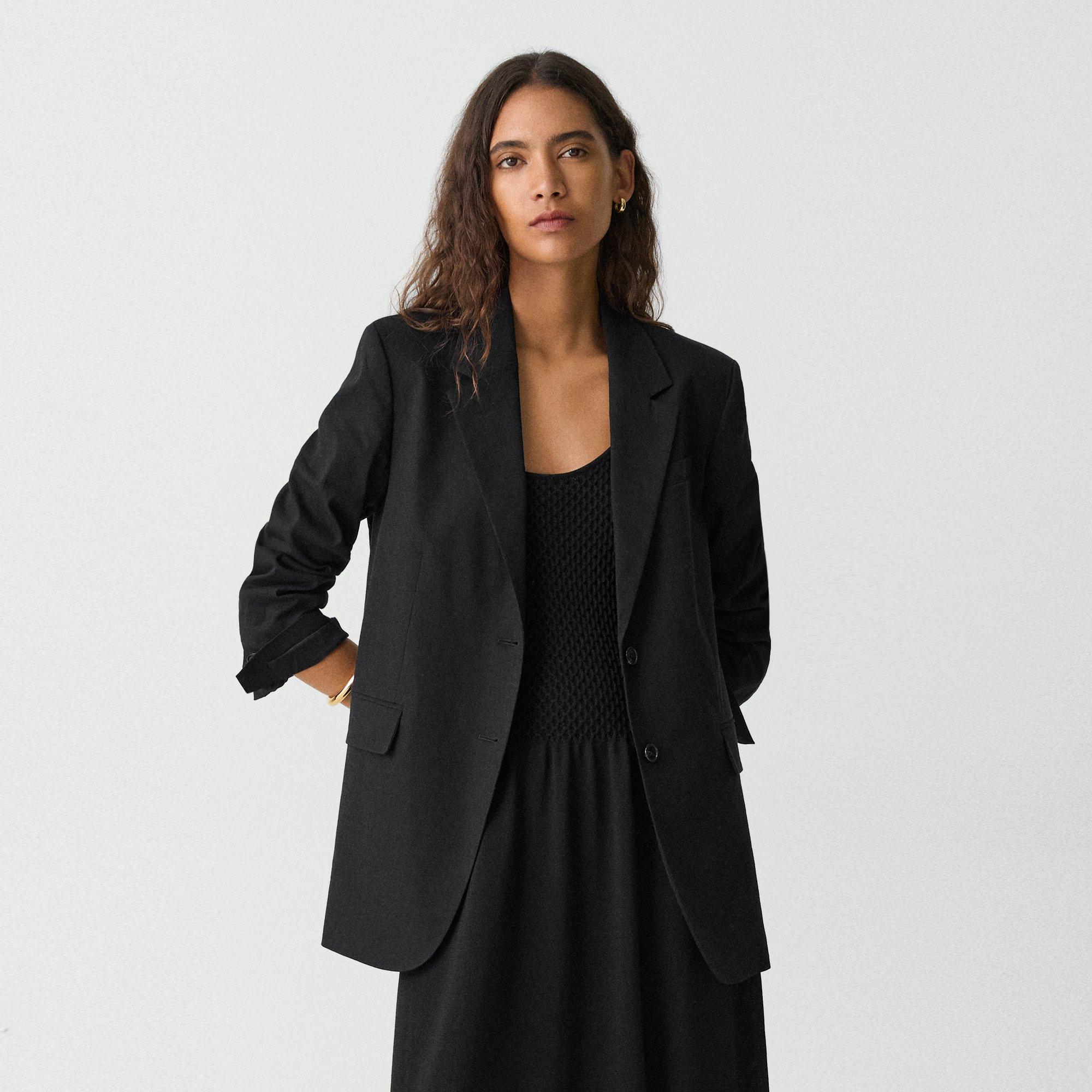 Theory Relaxed Blazer In Good Linen In Black