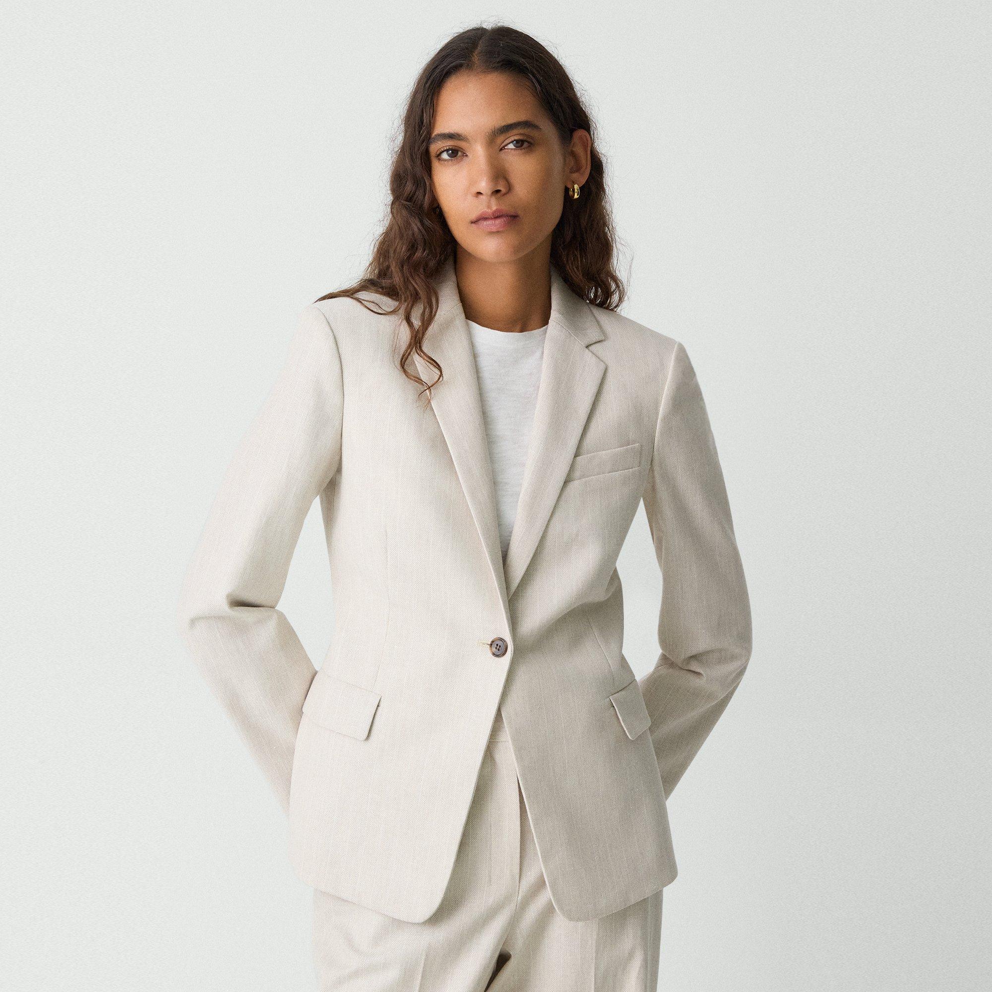 THEORY SLIM BLAZER IN STRIPED CANVAS 