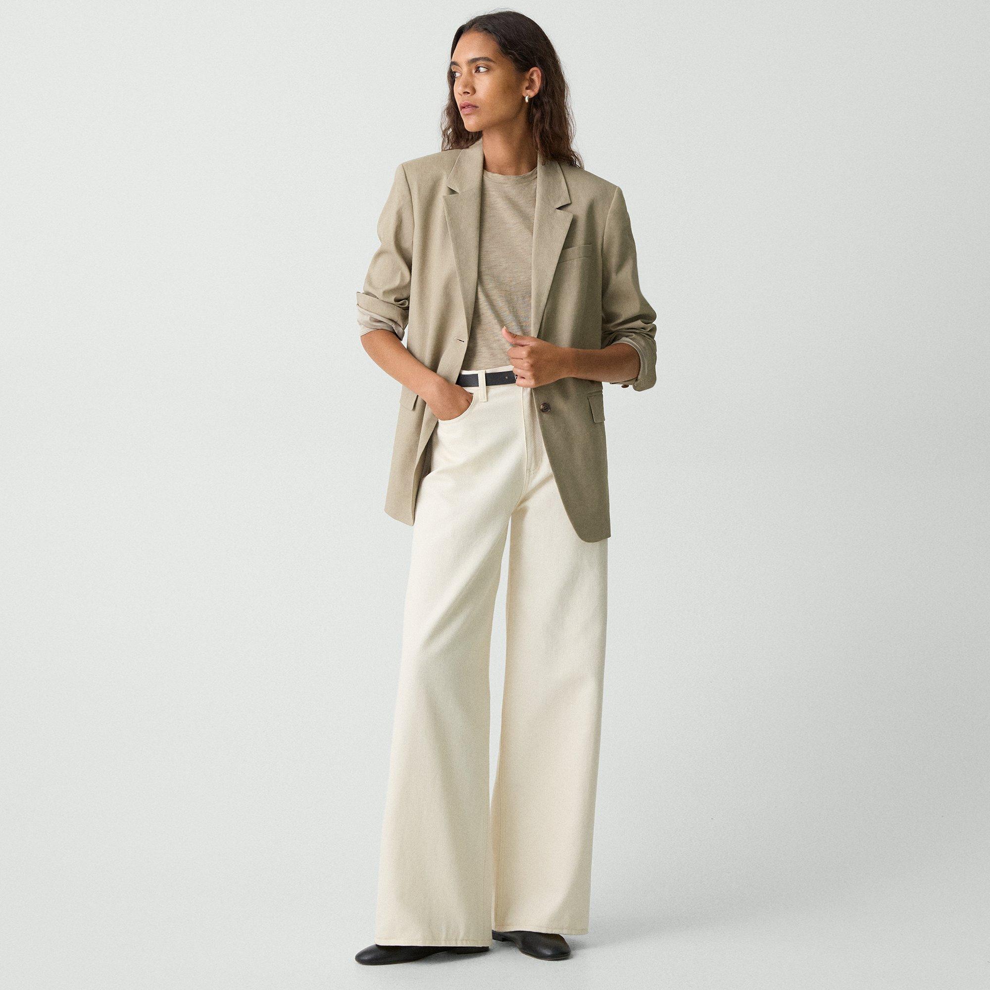 THEORY HIGH-WAISTED WIDE-LEG PANT IN DENIM 