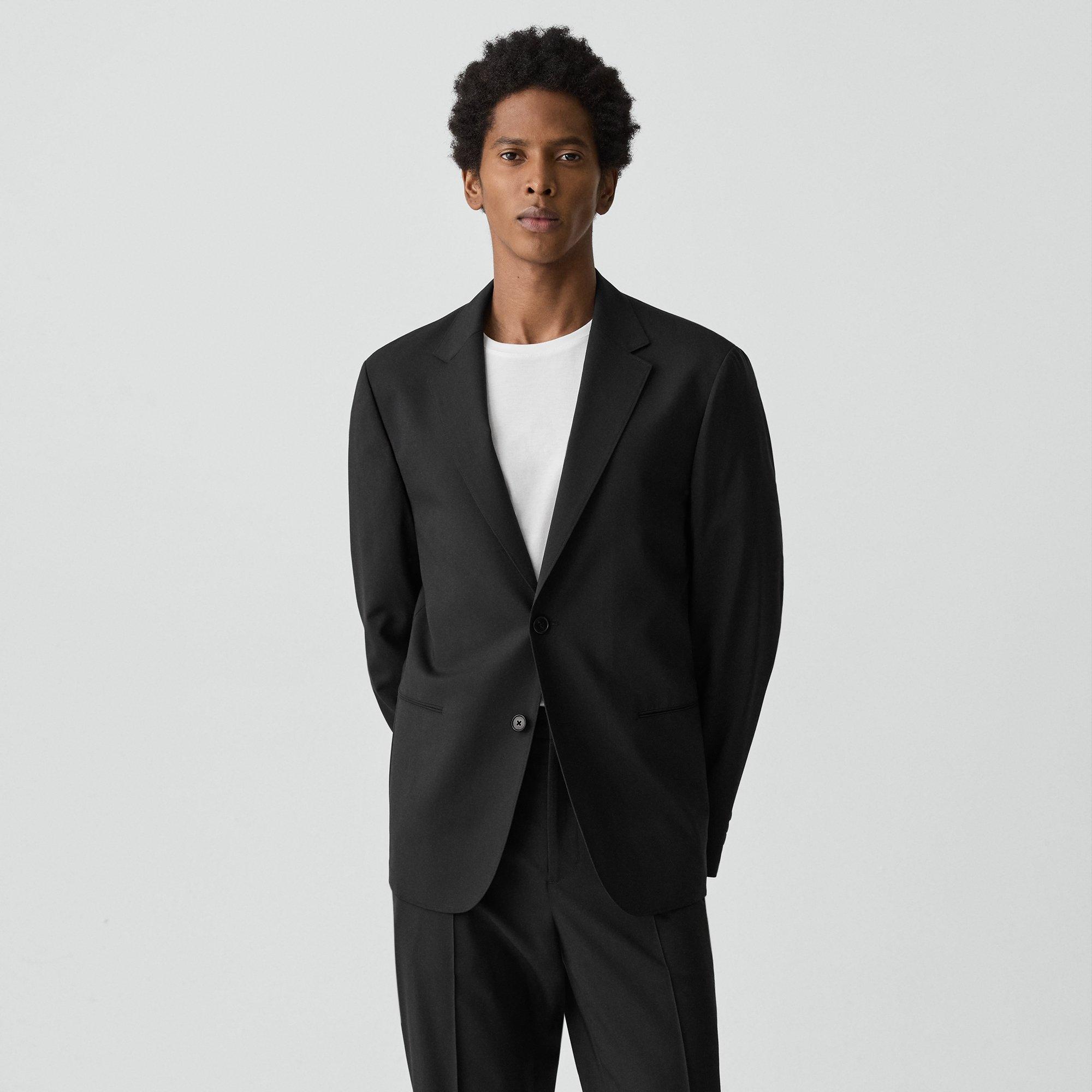 Theory Clinton Blazer In Motion Wool In Black