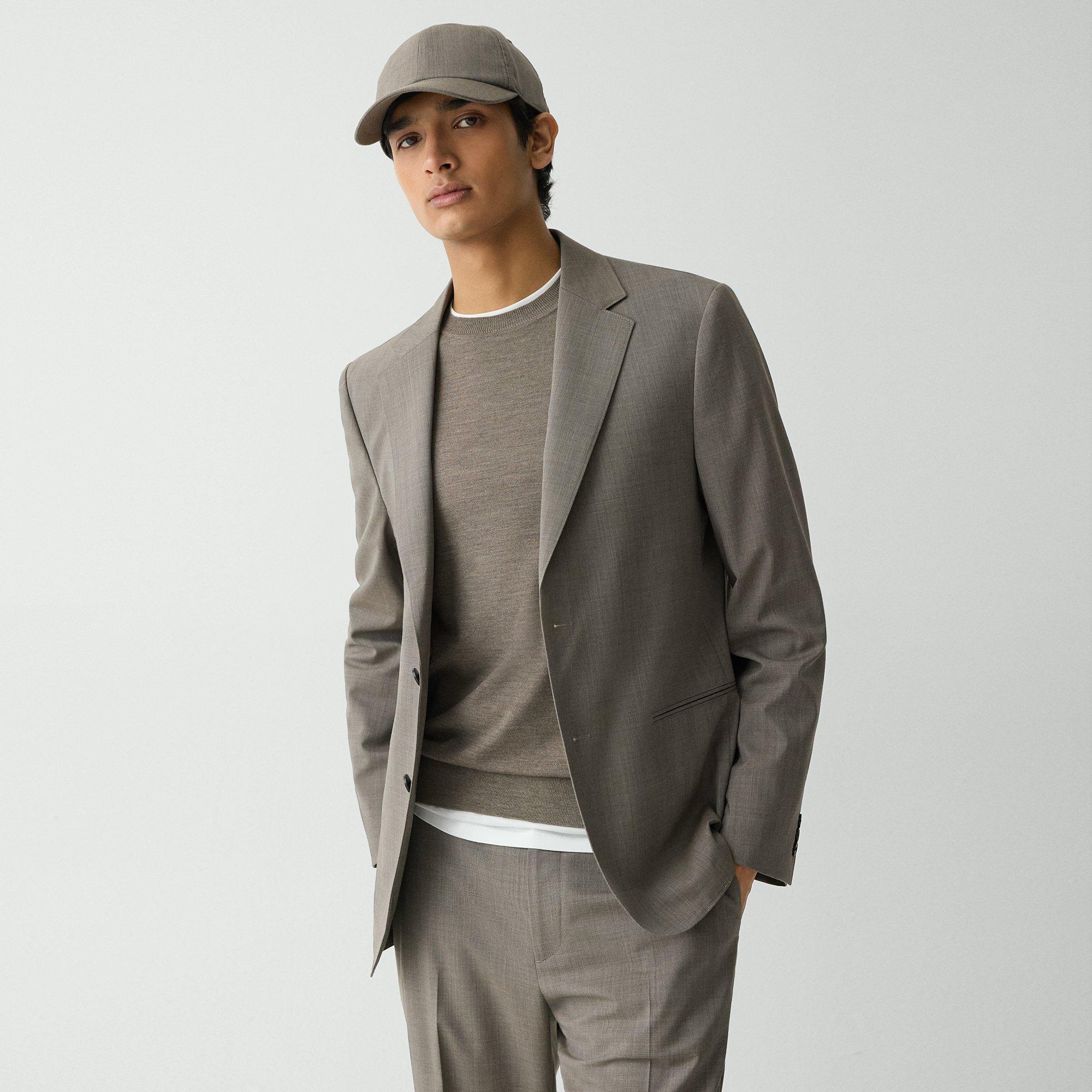 Theory Clinton Blazer In Motion Wool In Gray