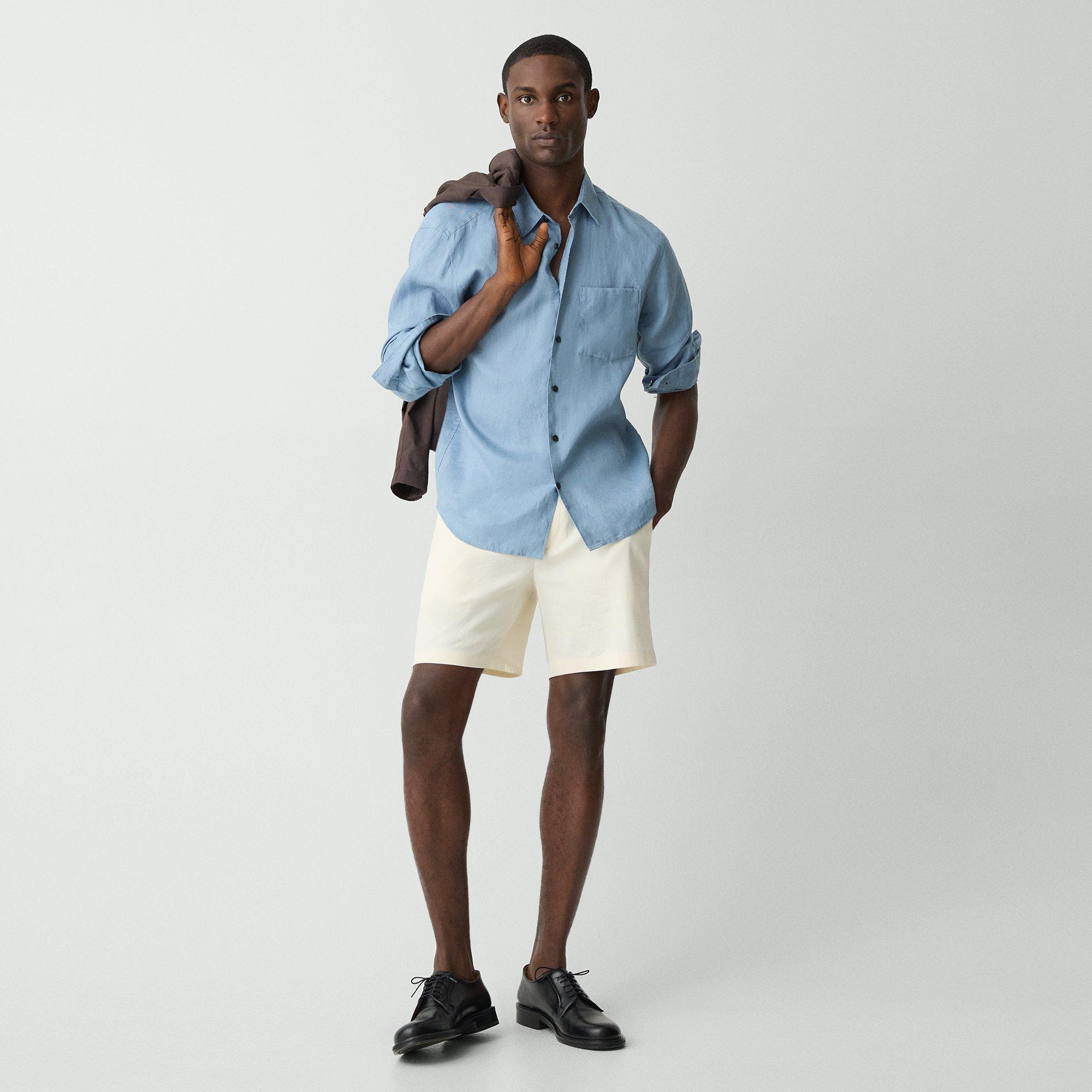 THEORY CURTIS DRAWSTRING SHORT IN GOOD LINEN 