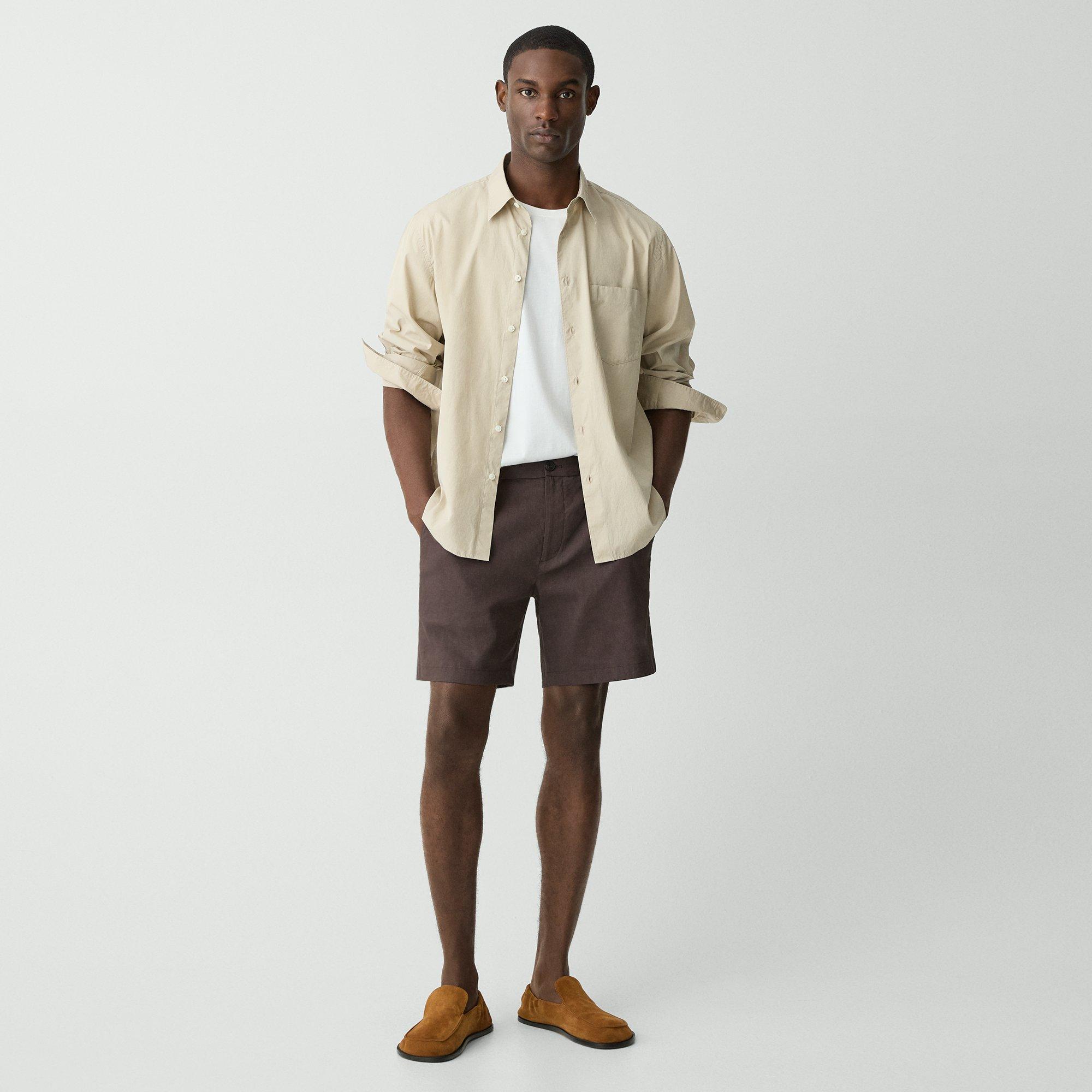 THEORY CURTIS DRAWSTRING SHORT IN GOOD LINEN 