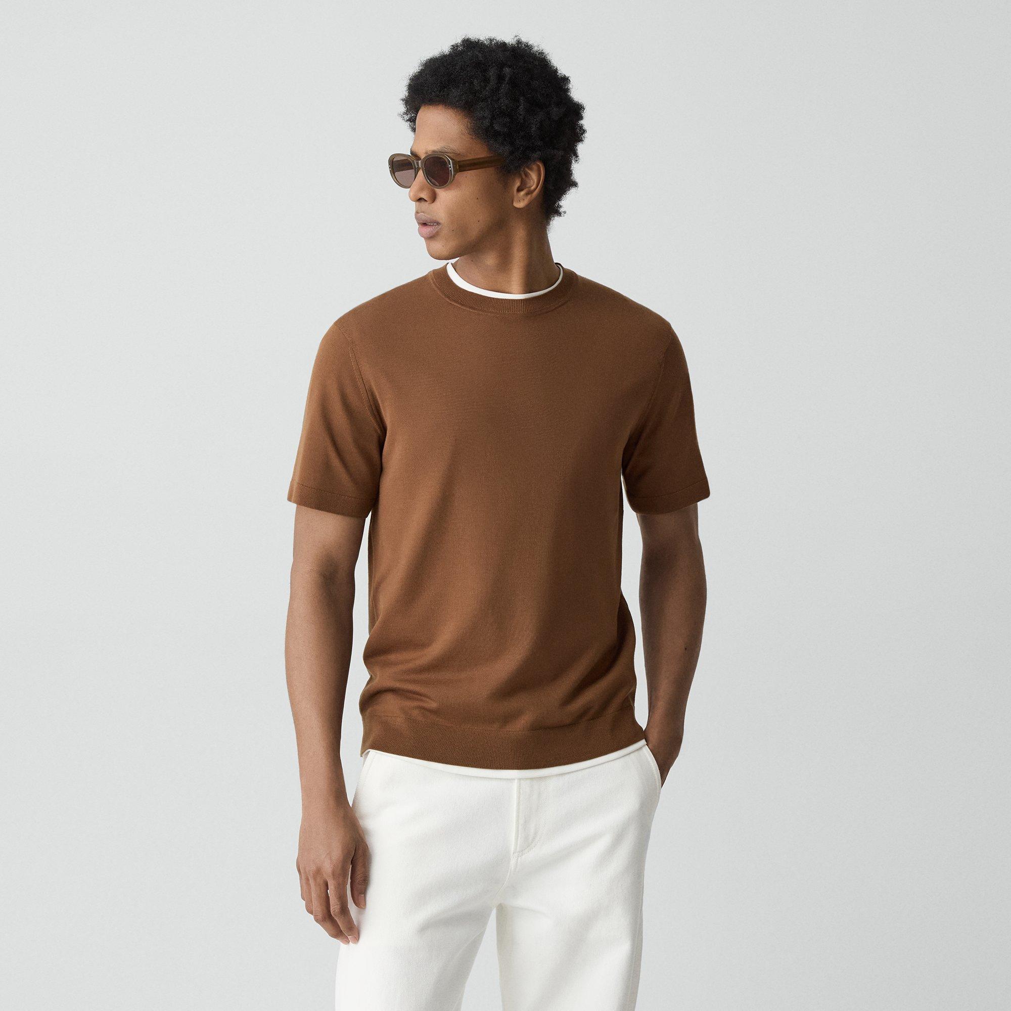 Theory Soris Tee In Regal Wool In Brown