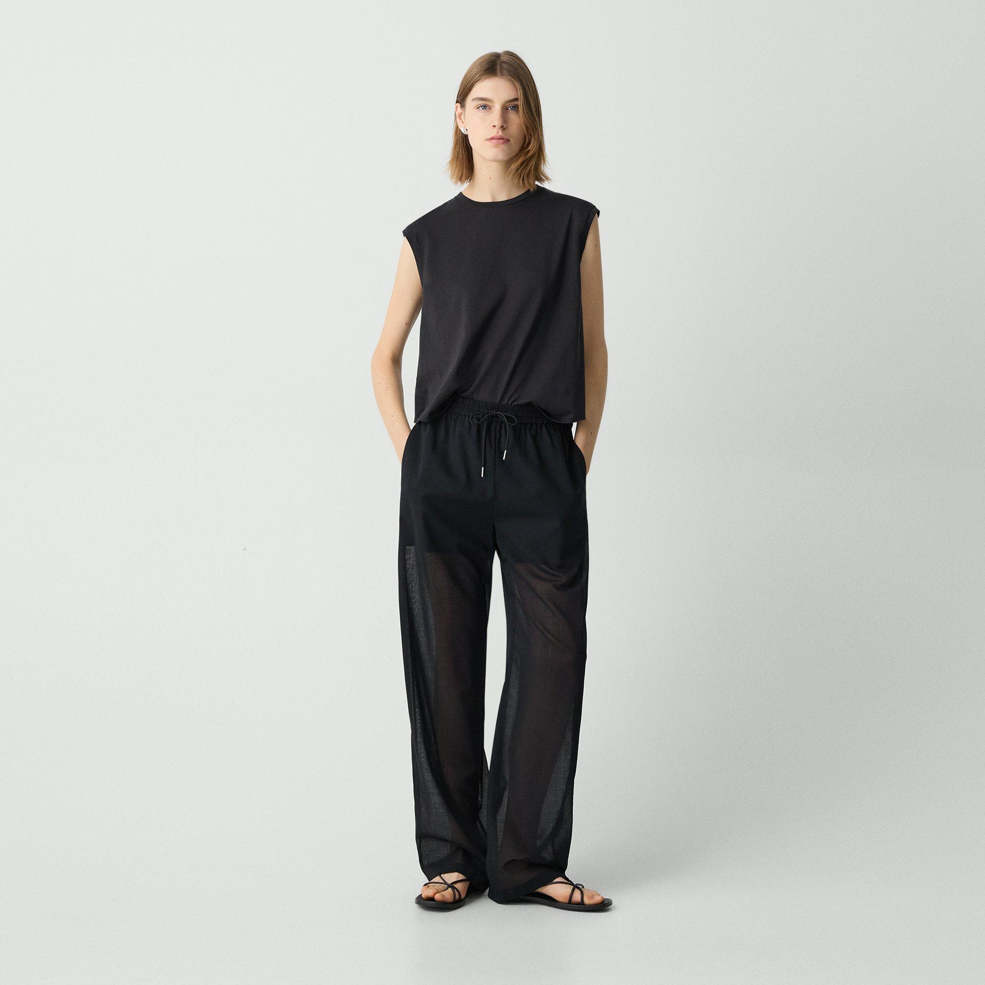 Theory Drawcord Pull-on Pant In Lightweight Wool