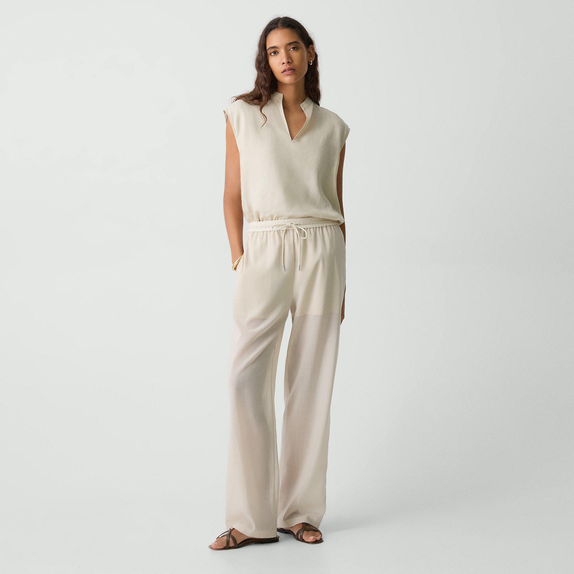 Theory Drawcord Pull-on Pant In Lightweight Wool