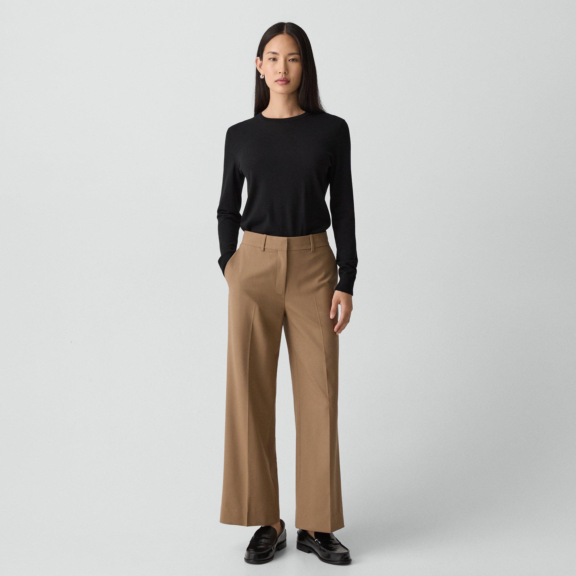 Theory Classic Straight Pant In Good Wool In Black