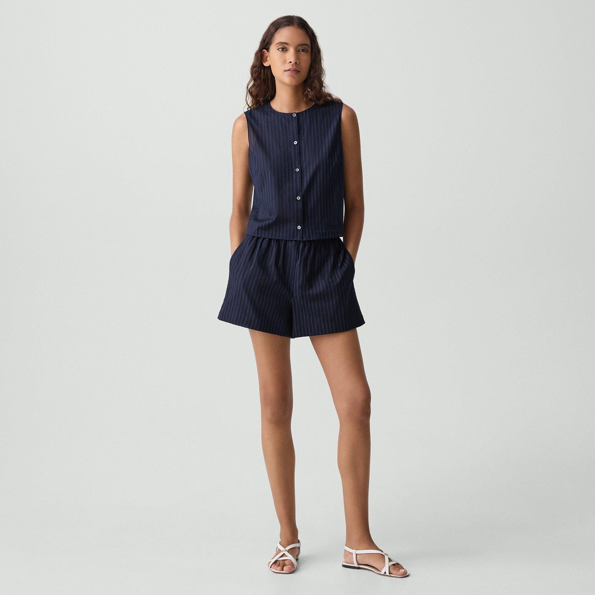 Theory Boxer Short In Linear Cotton