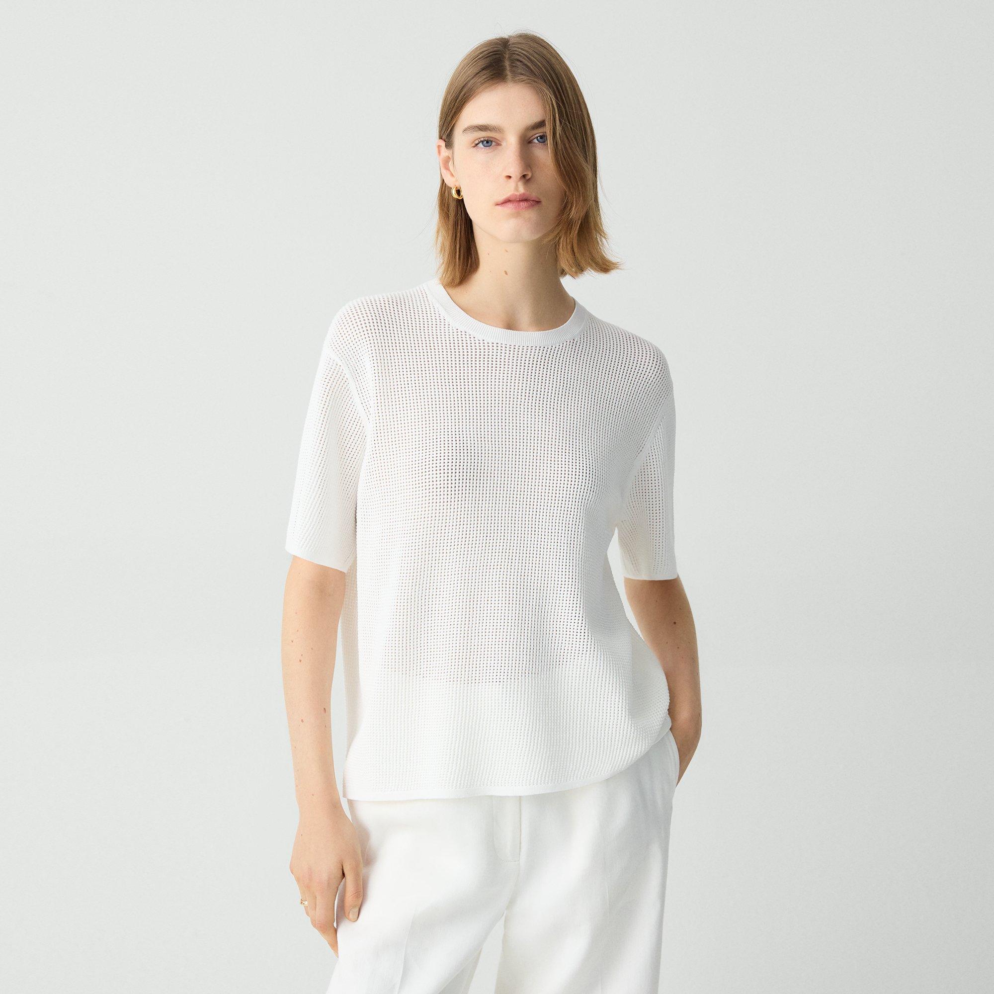 Theory White Crewneck T-shirt In White