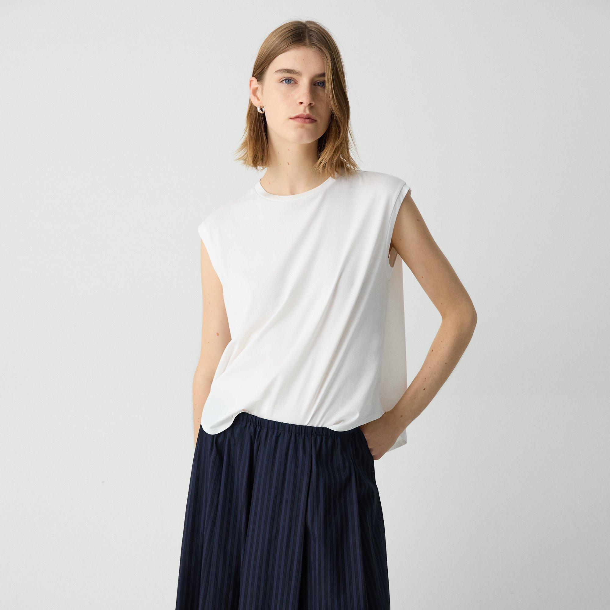 Theory Shirttail Tank Top In Cotton