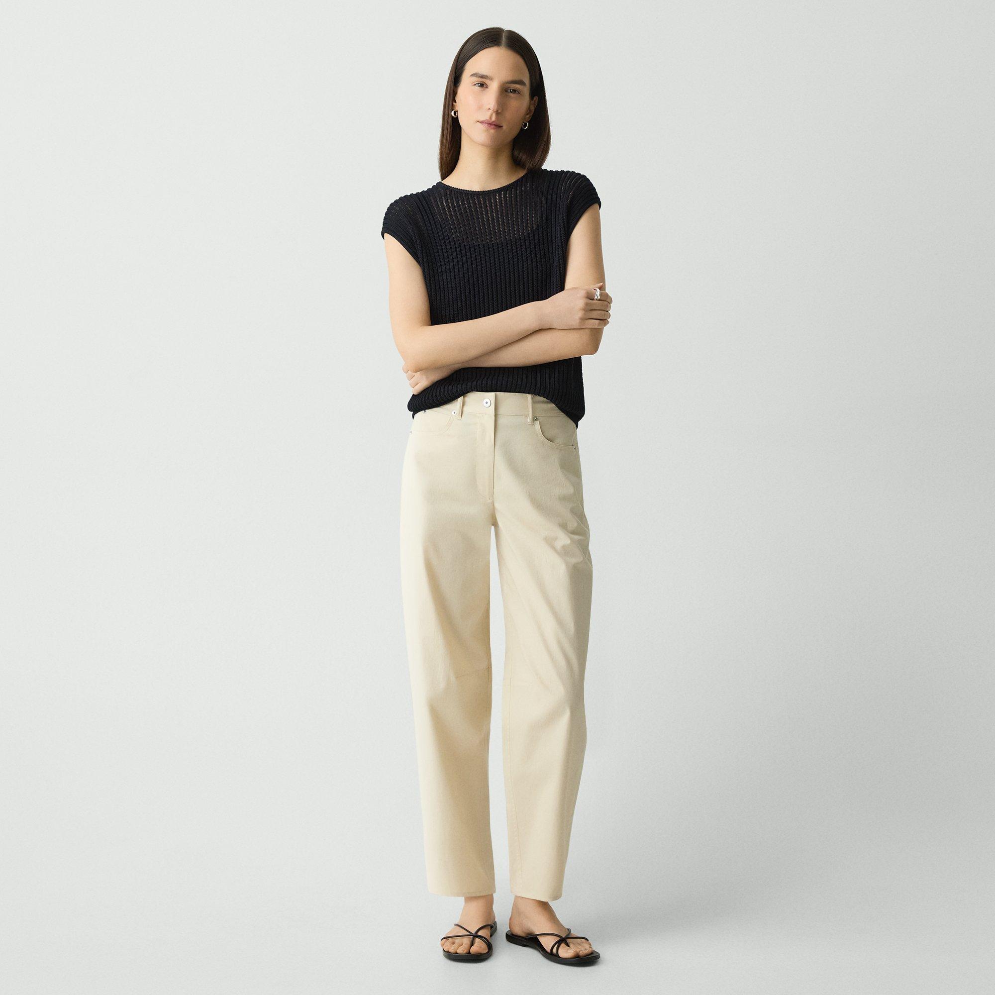 Theory Barrel Pant In Cotton Twill