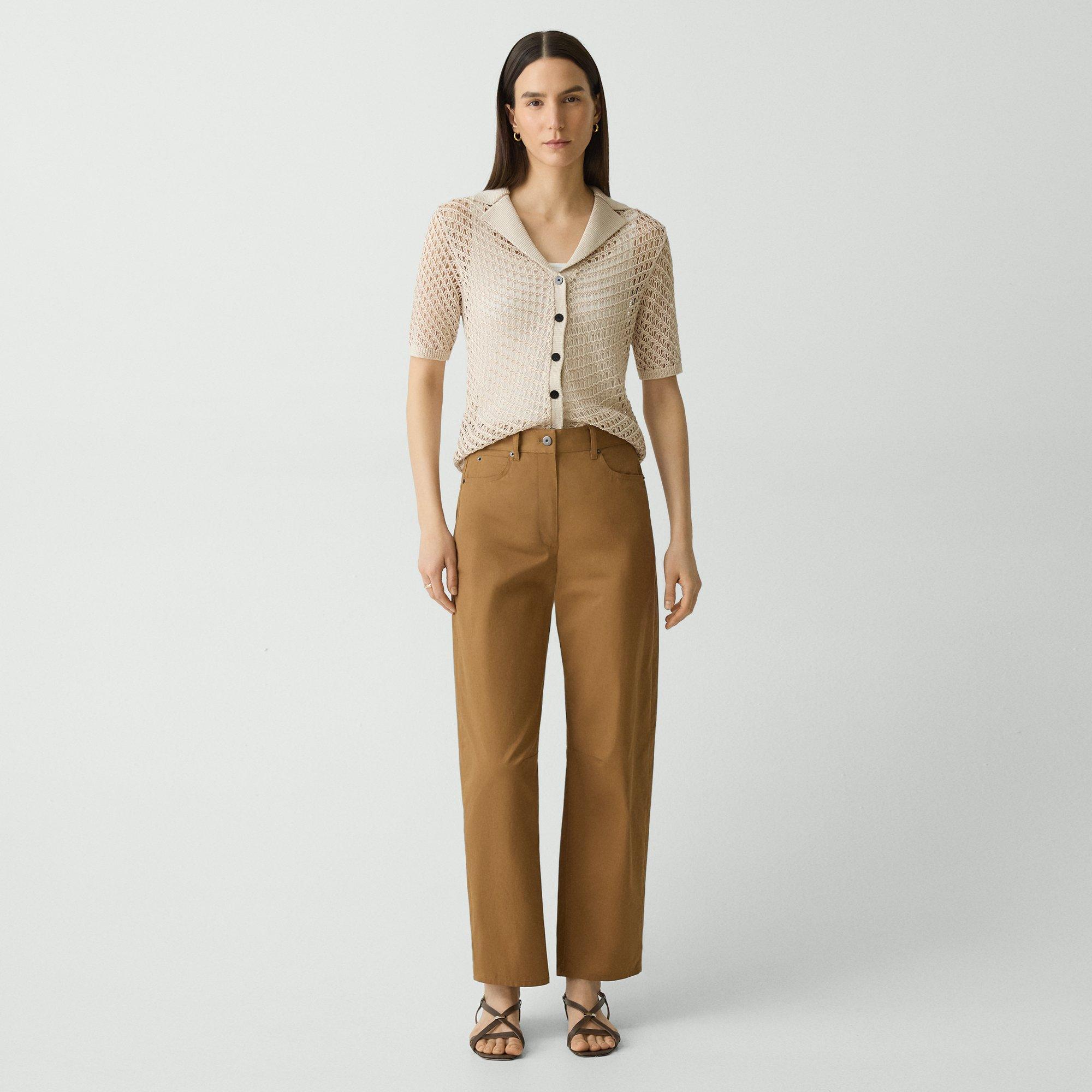 Theory Barrel Pant In Cotton Twill