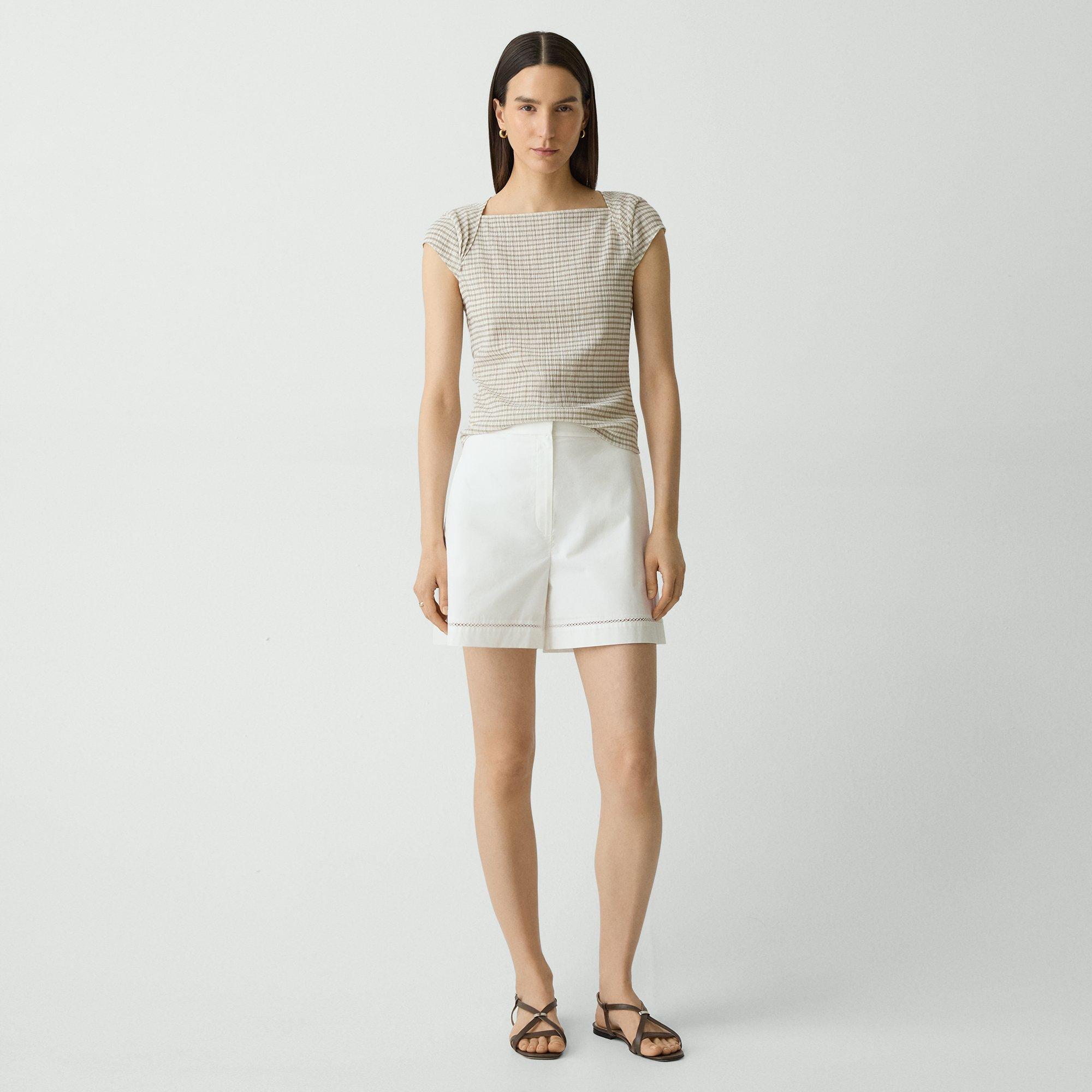 Theory Eyelet Short In City Poplin
