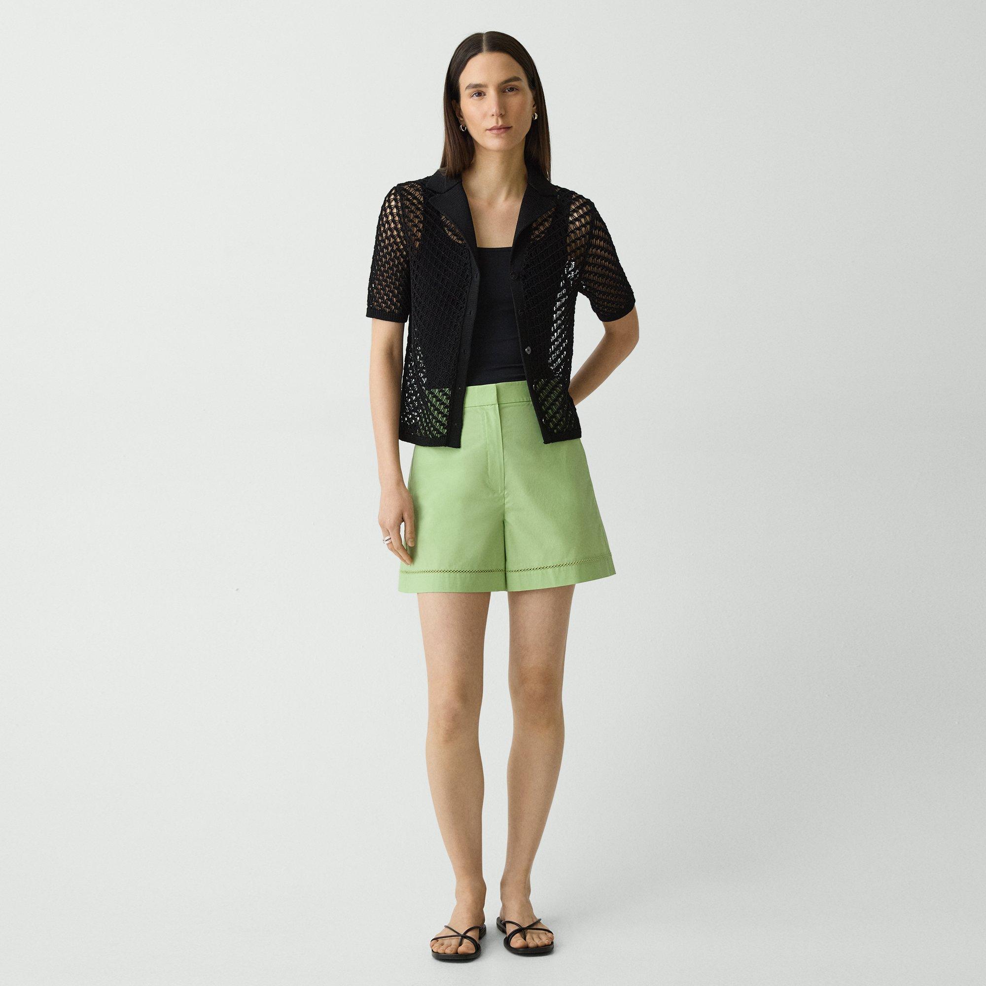 THEORY EYELET SHORT IN CITY POPLIN 