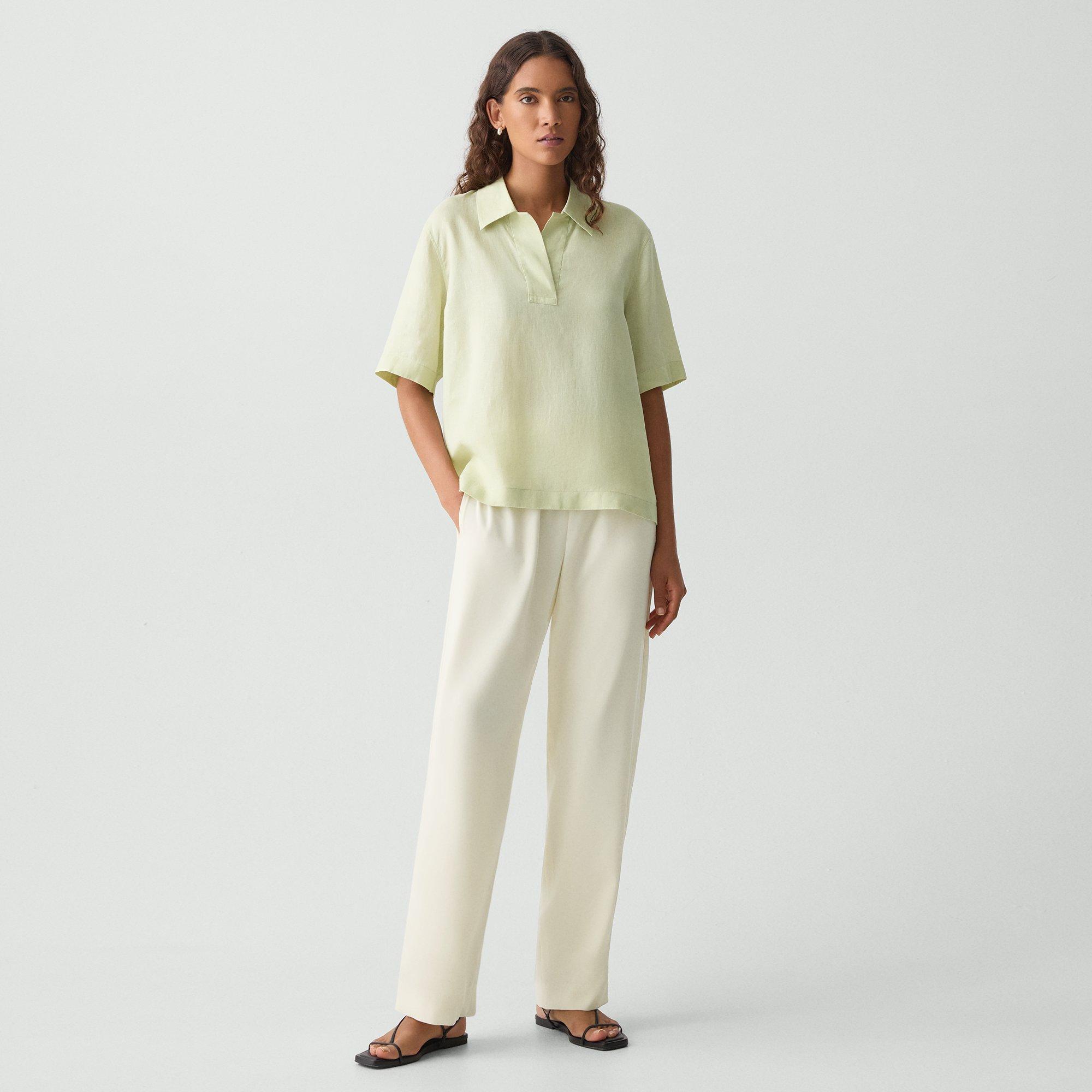 Theory Relaxed Pull-on Pant In Satin Crepe