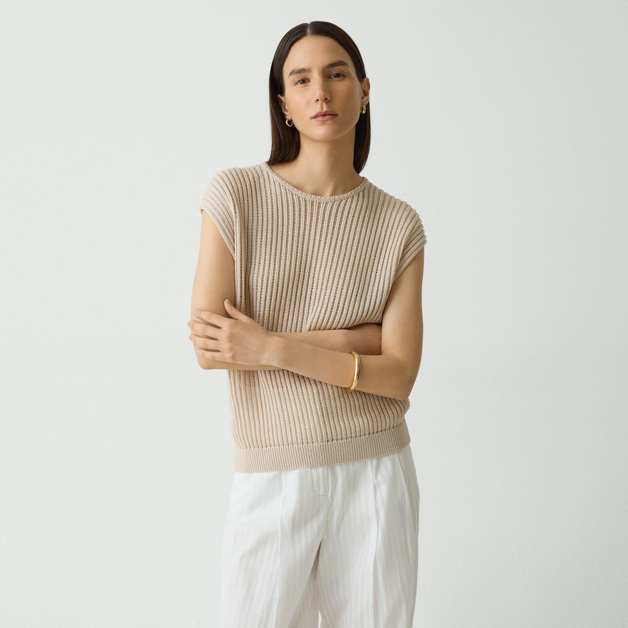 Theory Sweater Vest In Sheen Cotton