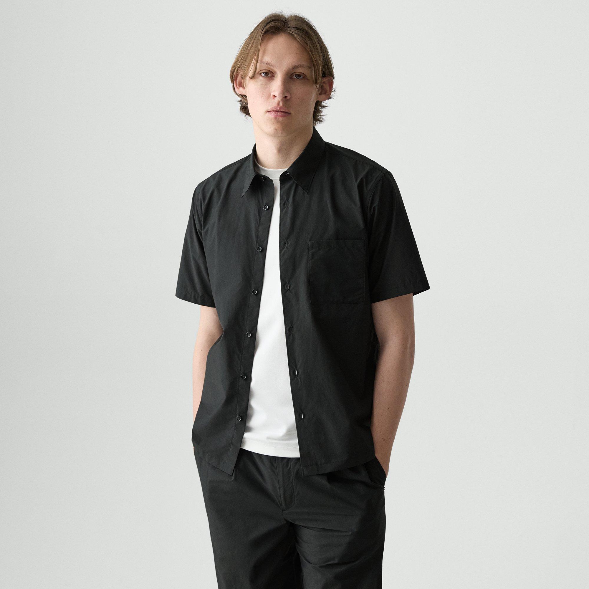 Theory Noll Short Sleeve Shirt In Soft Lawn