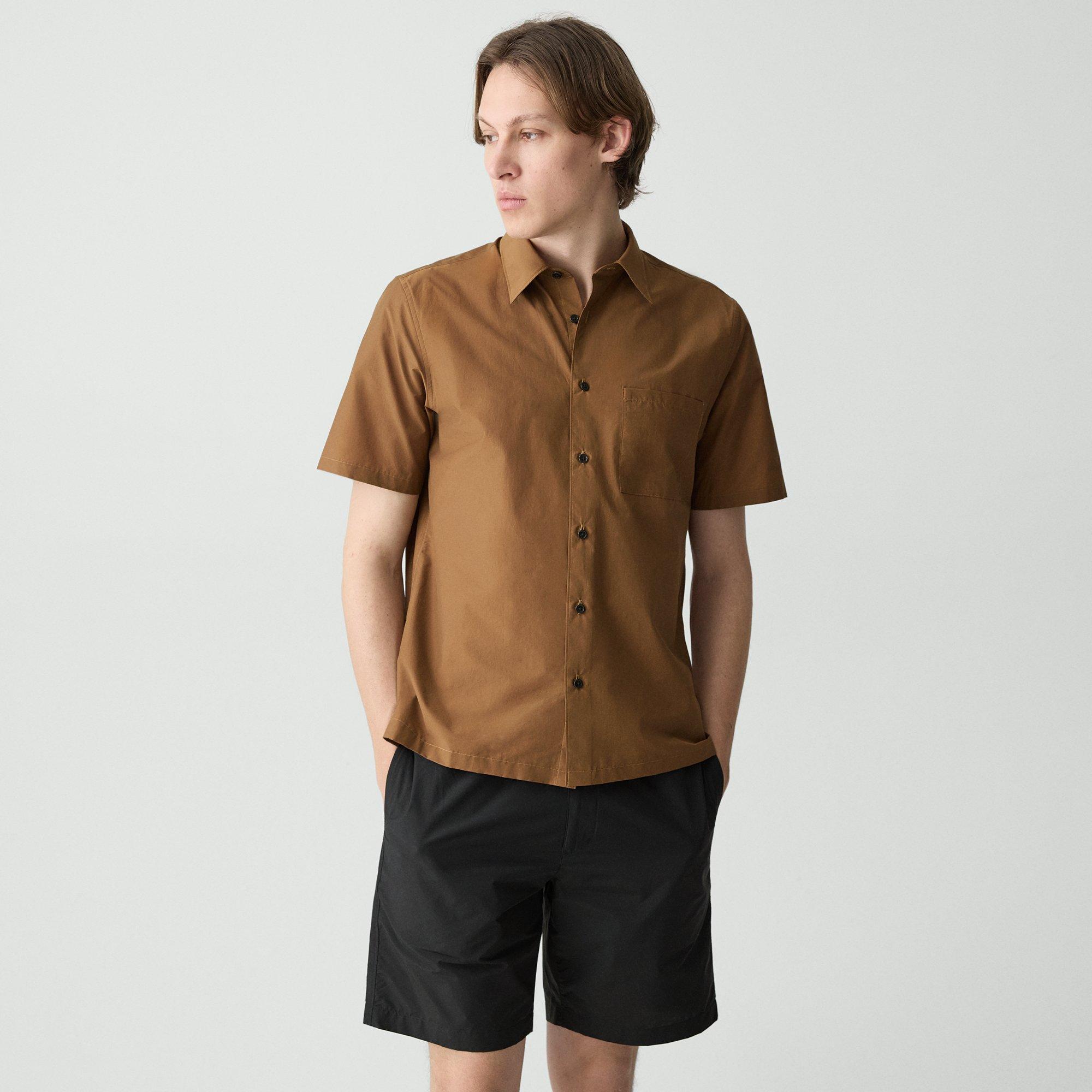 Theory Noll Short Sleeve Shirt In Soft Lawn