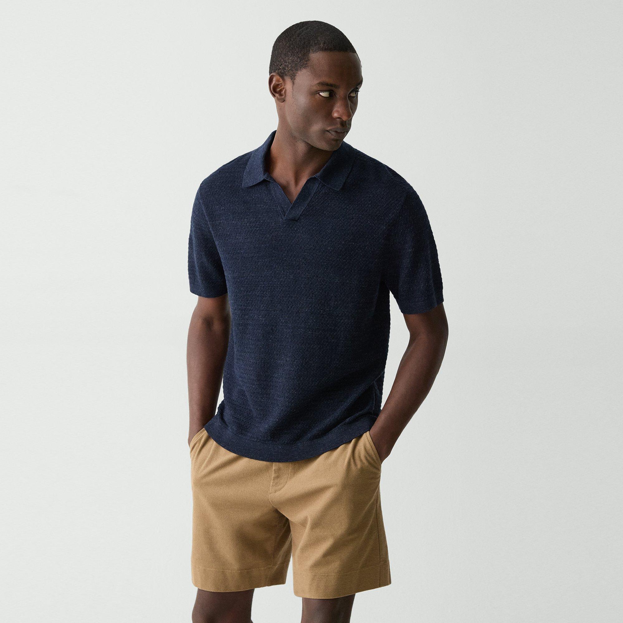 Theory Brenan Polo Shirt In Pacific Linen
